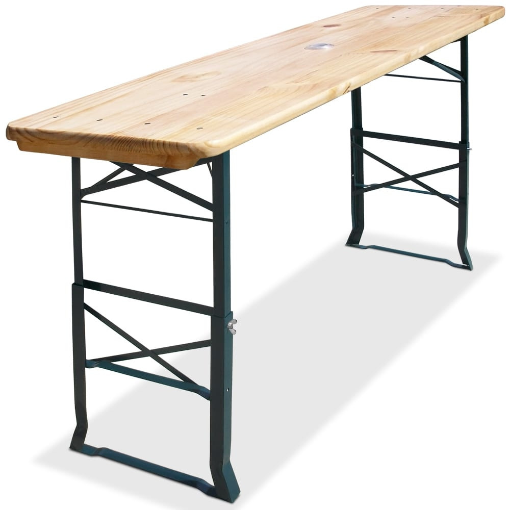 Height-Adjustable Folding Table with Umbrella Hole