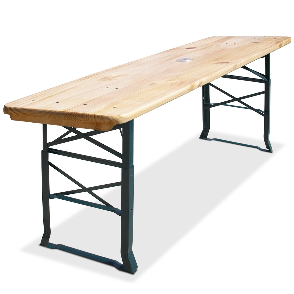 Height-Adjustable Folding Table with Umbrella Hole