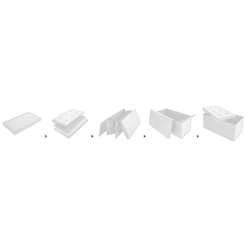 Storage Bench, White MDF, 80x40x40cm, Foldable