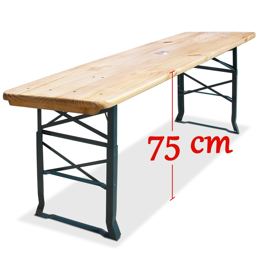 Height-Adjustable Folding Table with Umbrella Hole