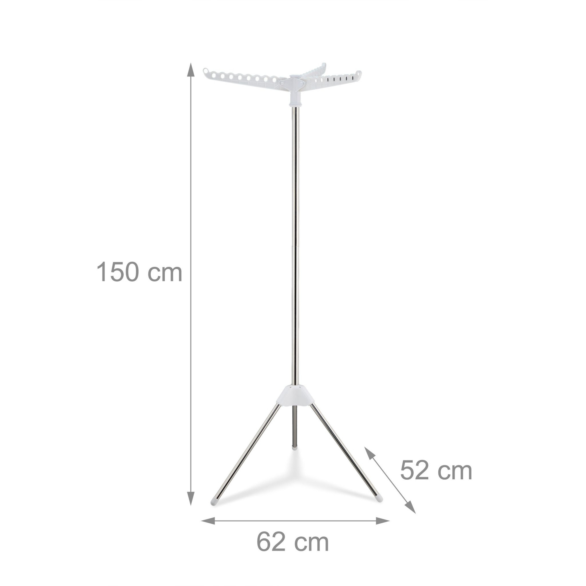 Vertical Clothes Airer, 3 Rotatable Arms, Space-Saving