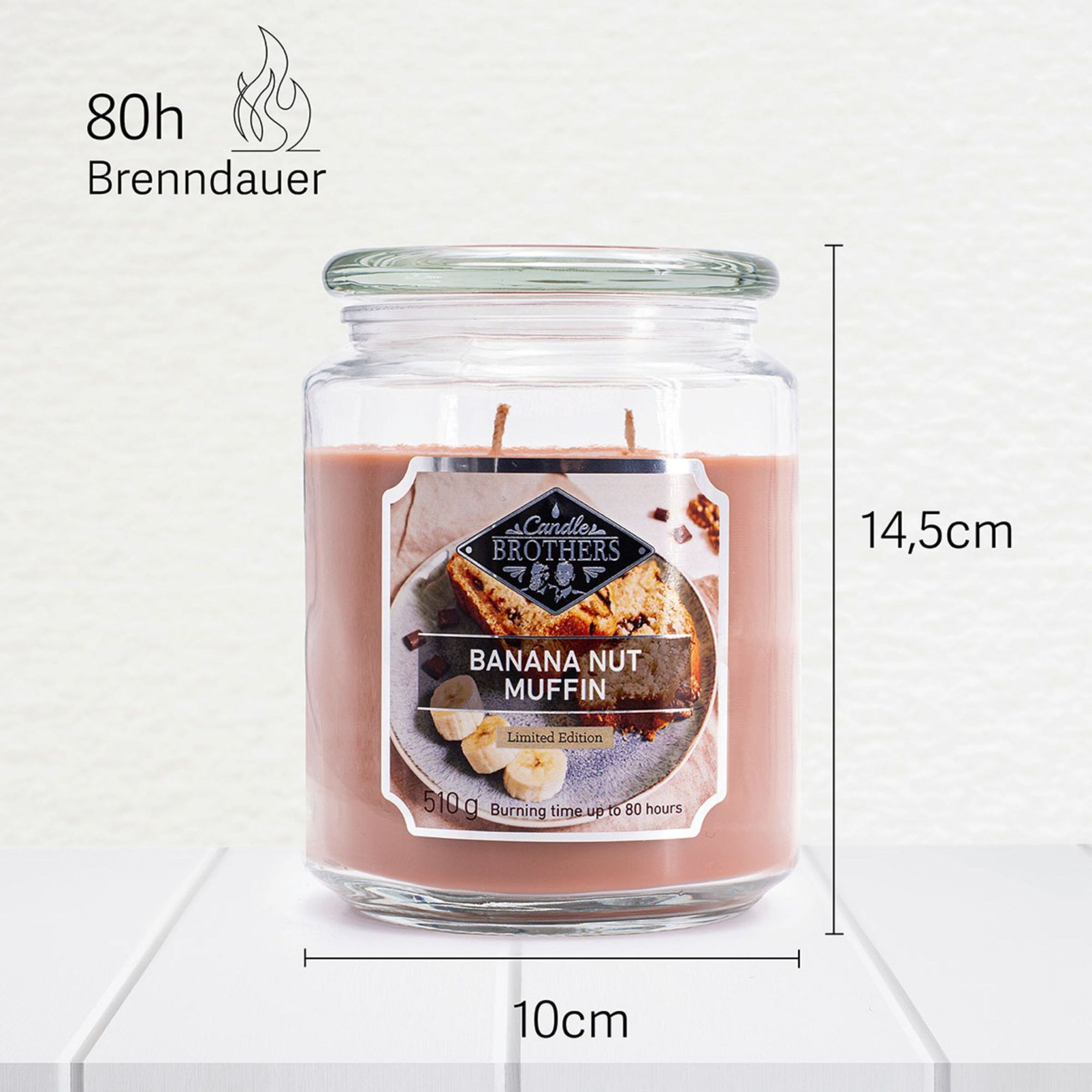 Vela perfumada com dois pavios para relaxamento.