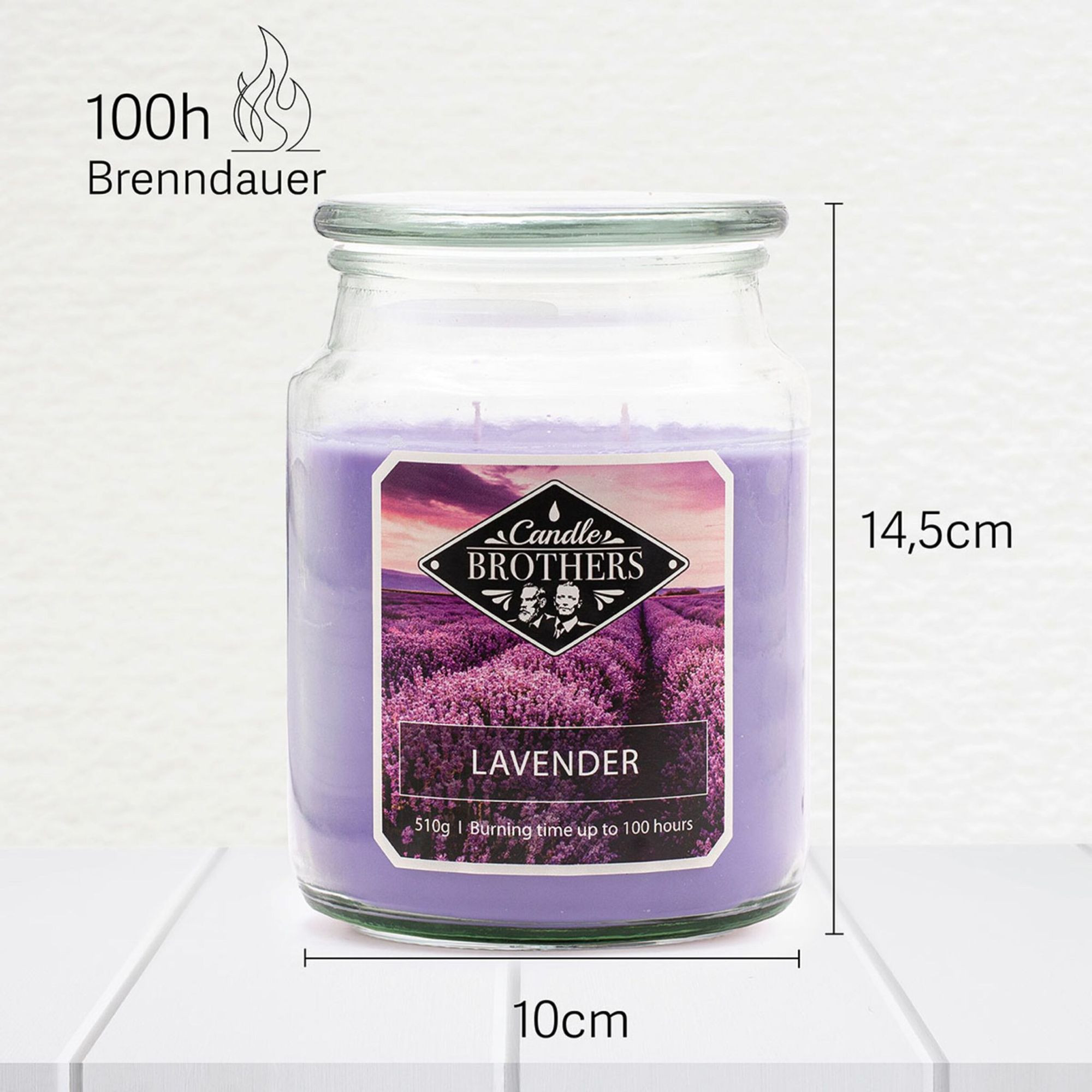 Vela perfumada com pavio de algodão para relaxamento.