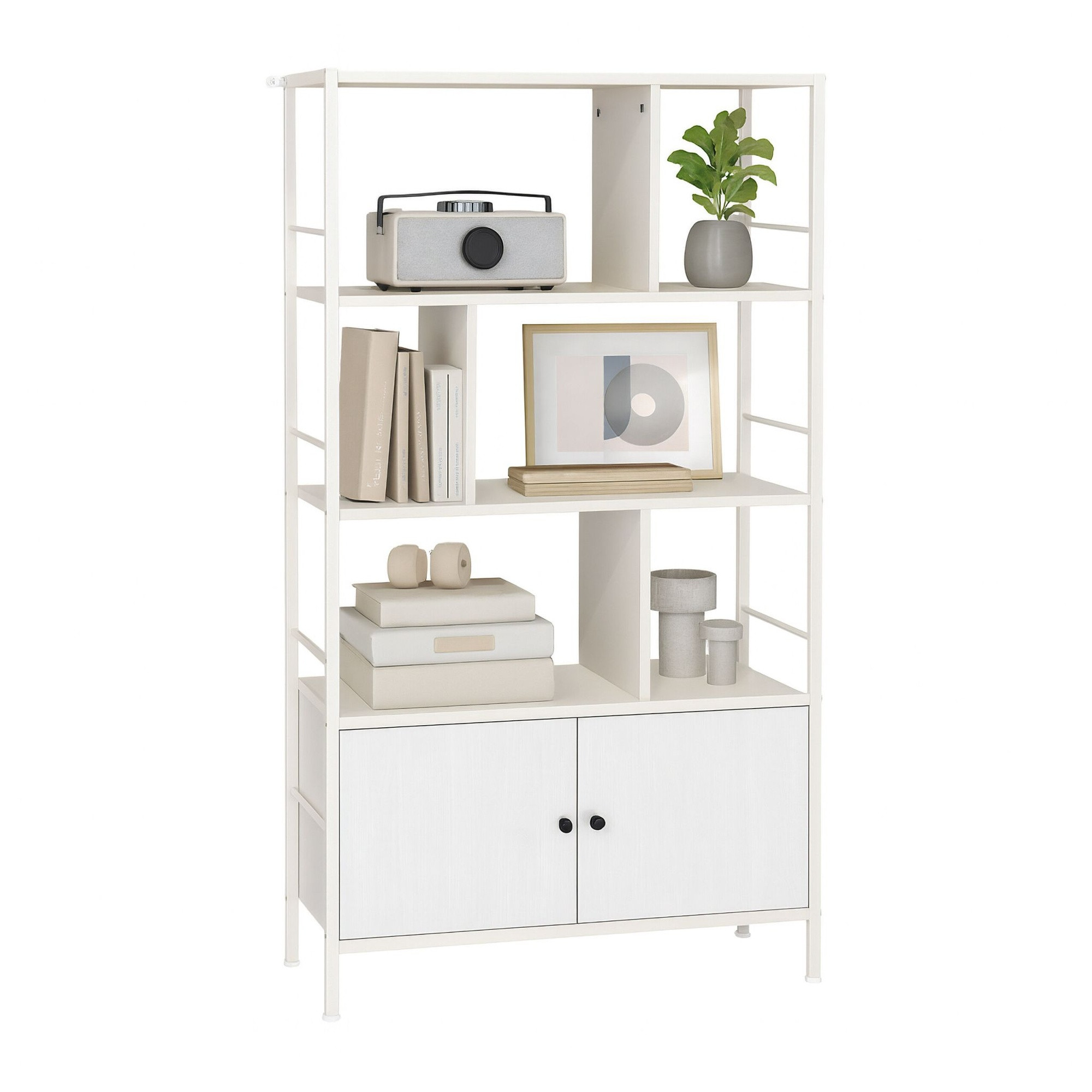 Libreria con contenitore – 3 ripiani, mobile base