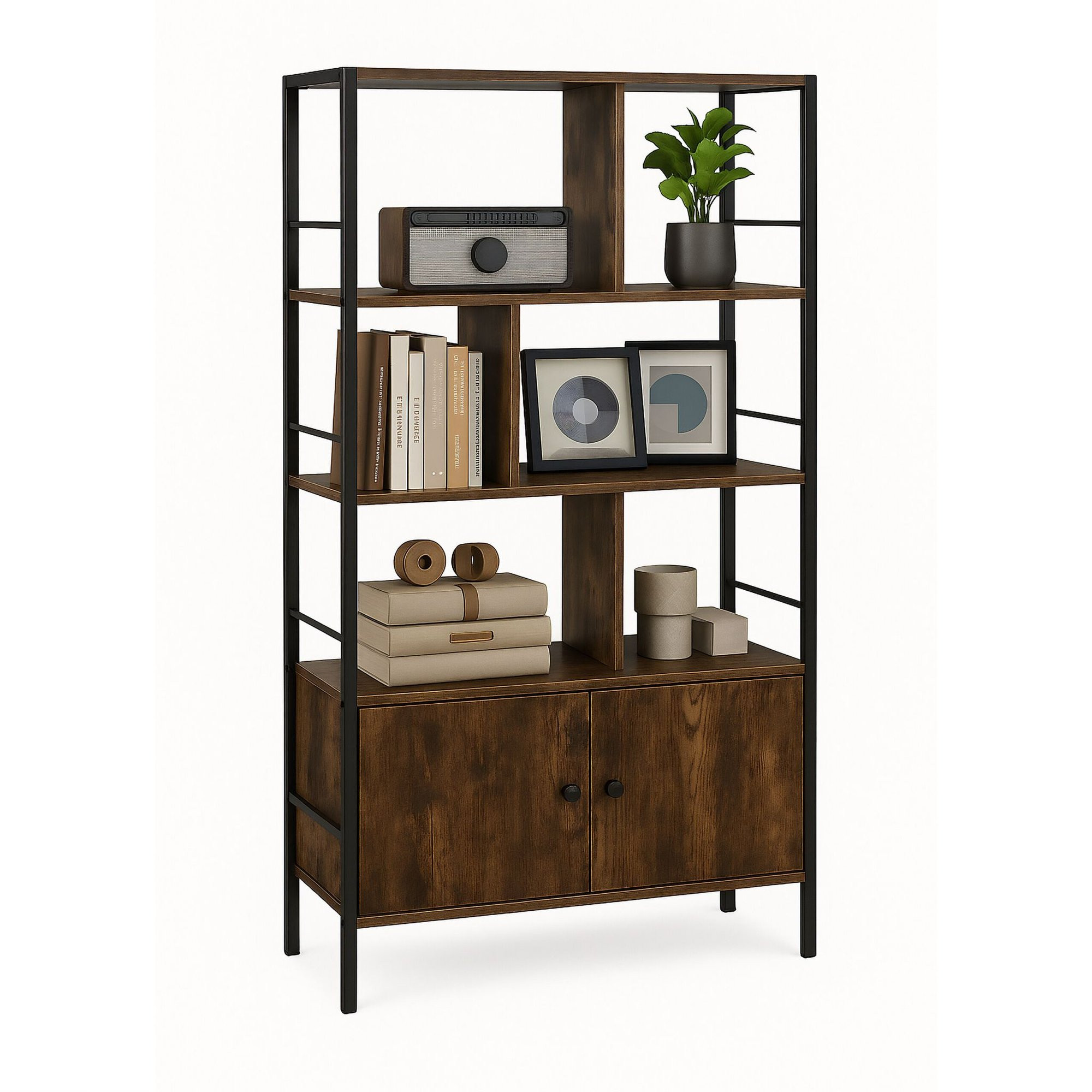 Libreria con contenitore – 3 ripiani, mobile base