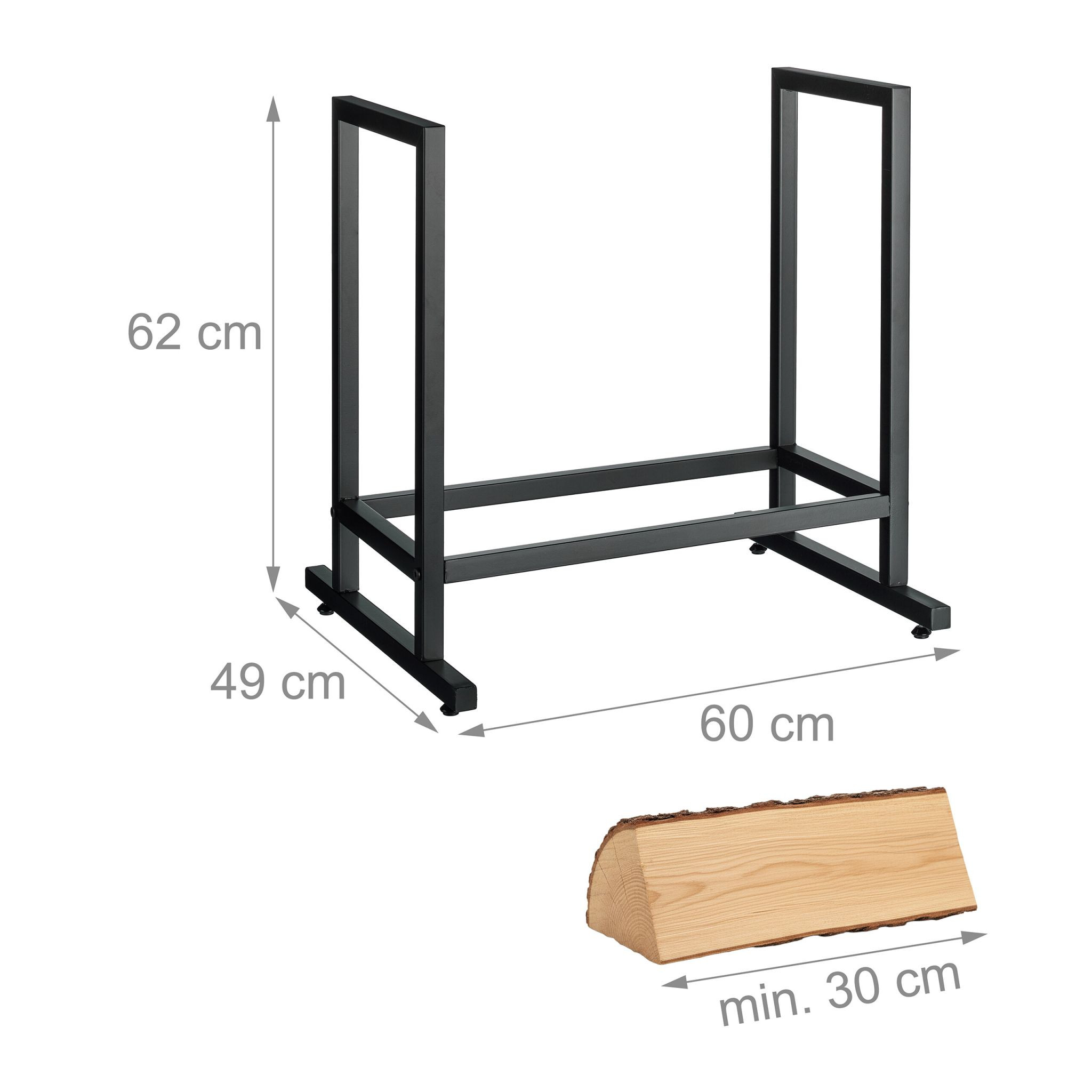 Range-bûches en métal – Fer robuste, design compact