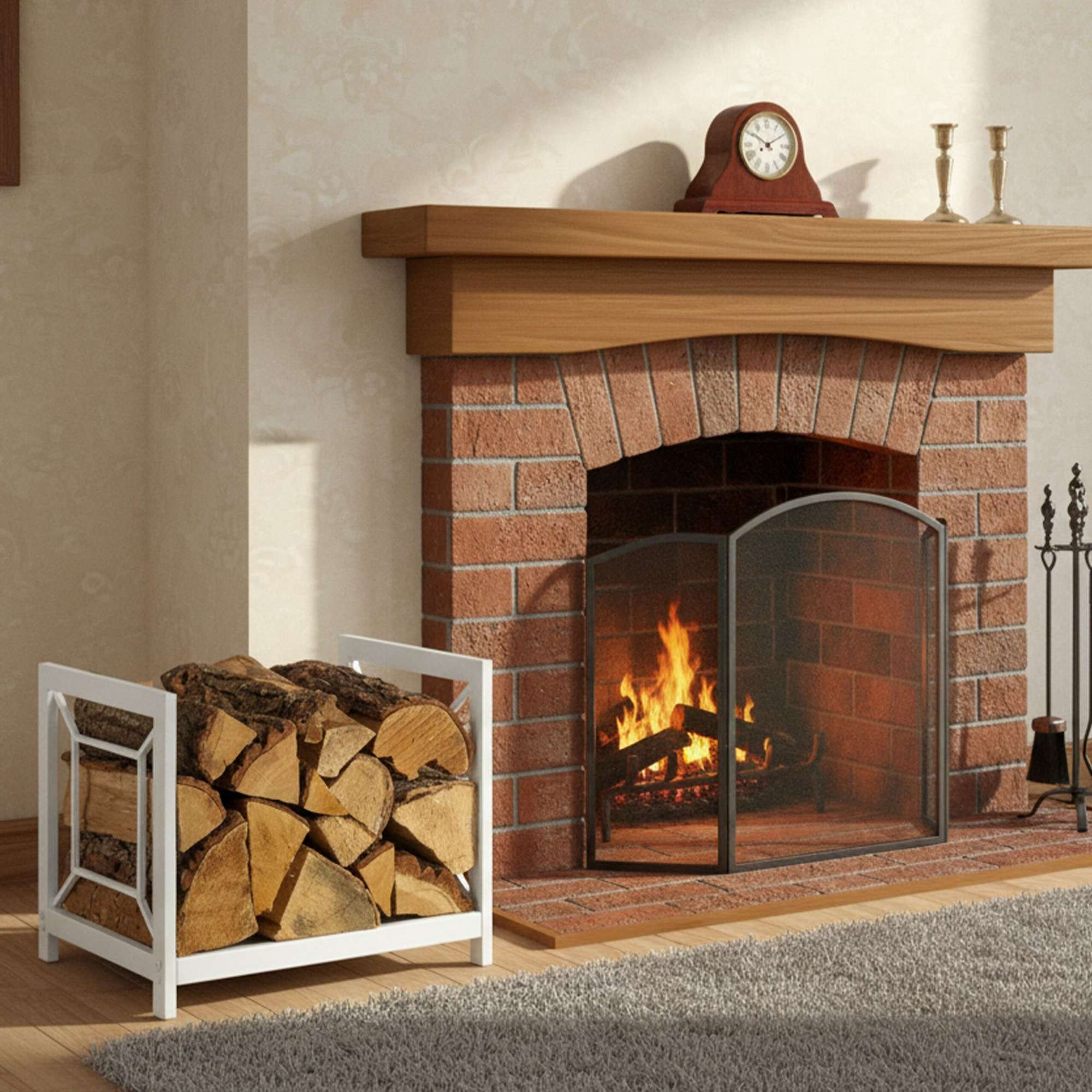 Porte-bûches, en fer durable, design compact