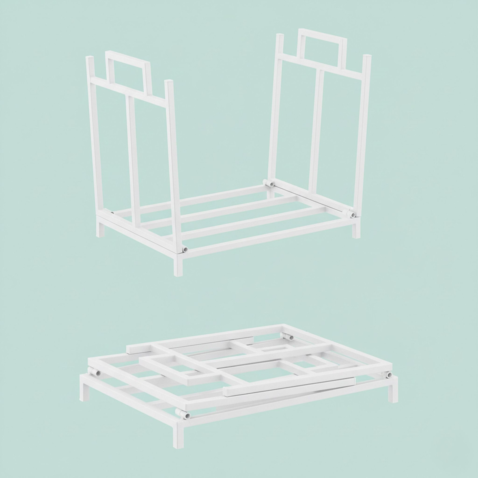 Foldable Metal Log Rack – Space-Saving Firewood Storage