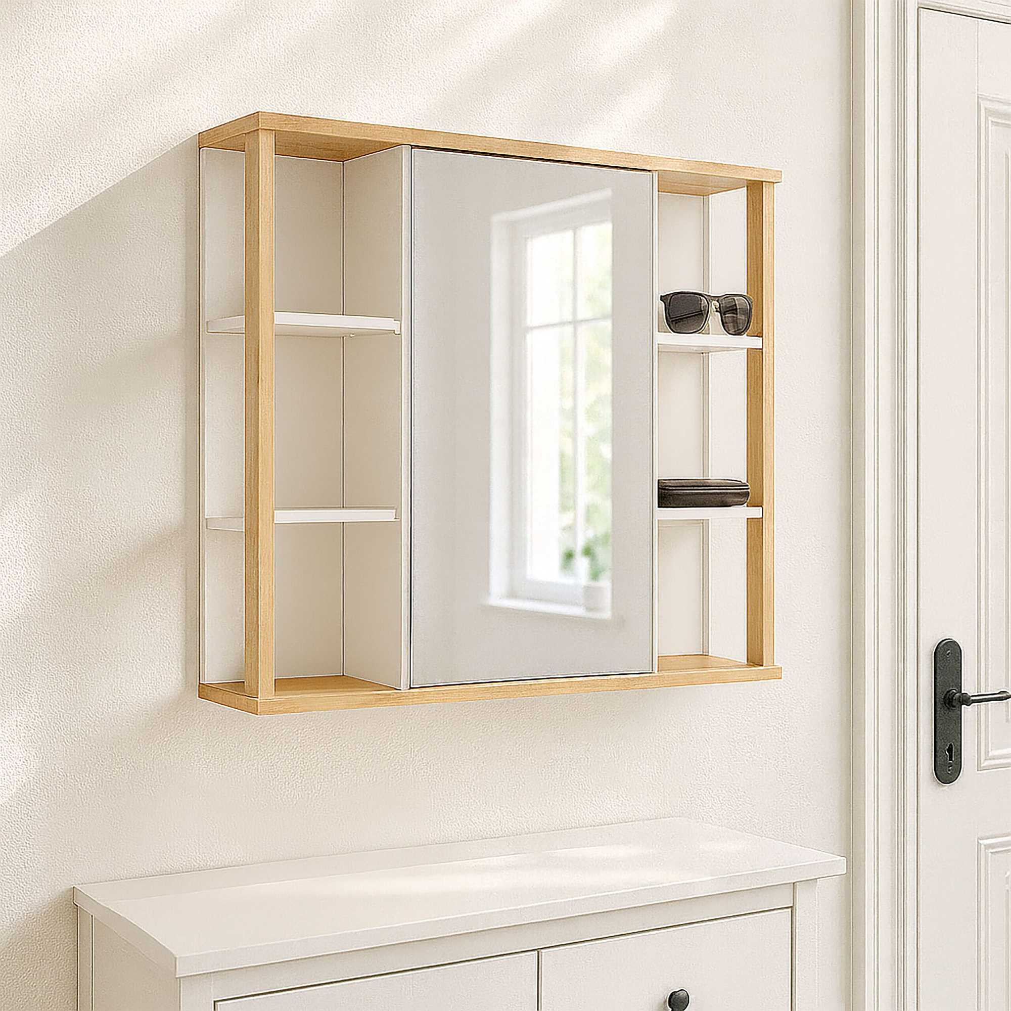 Bathroom Mirror Cabinet, Wall-Mounted Storage