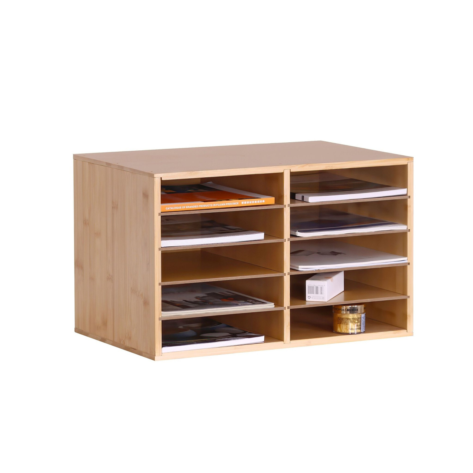 Porte-documents en bambou, 10 compartiments, format A4