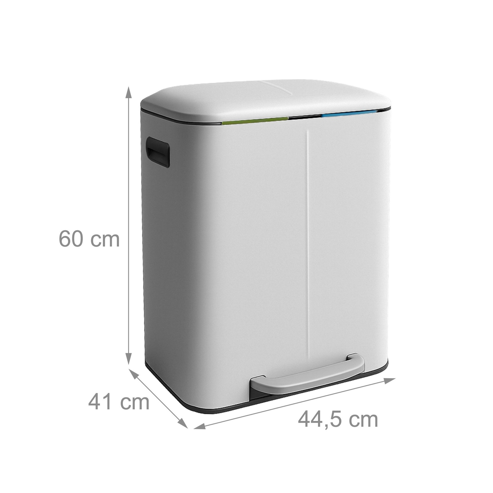 Lixeira de cozinha com 2 compartimentos e pedal.