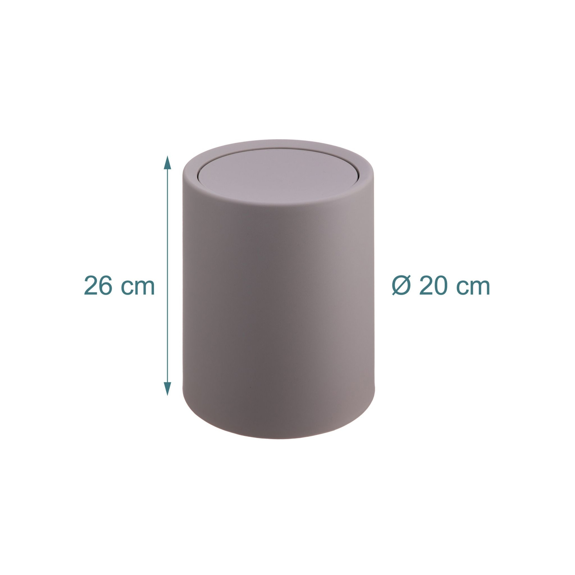 Bathroom Bin with Swing Lid, 6L Plastic