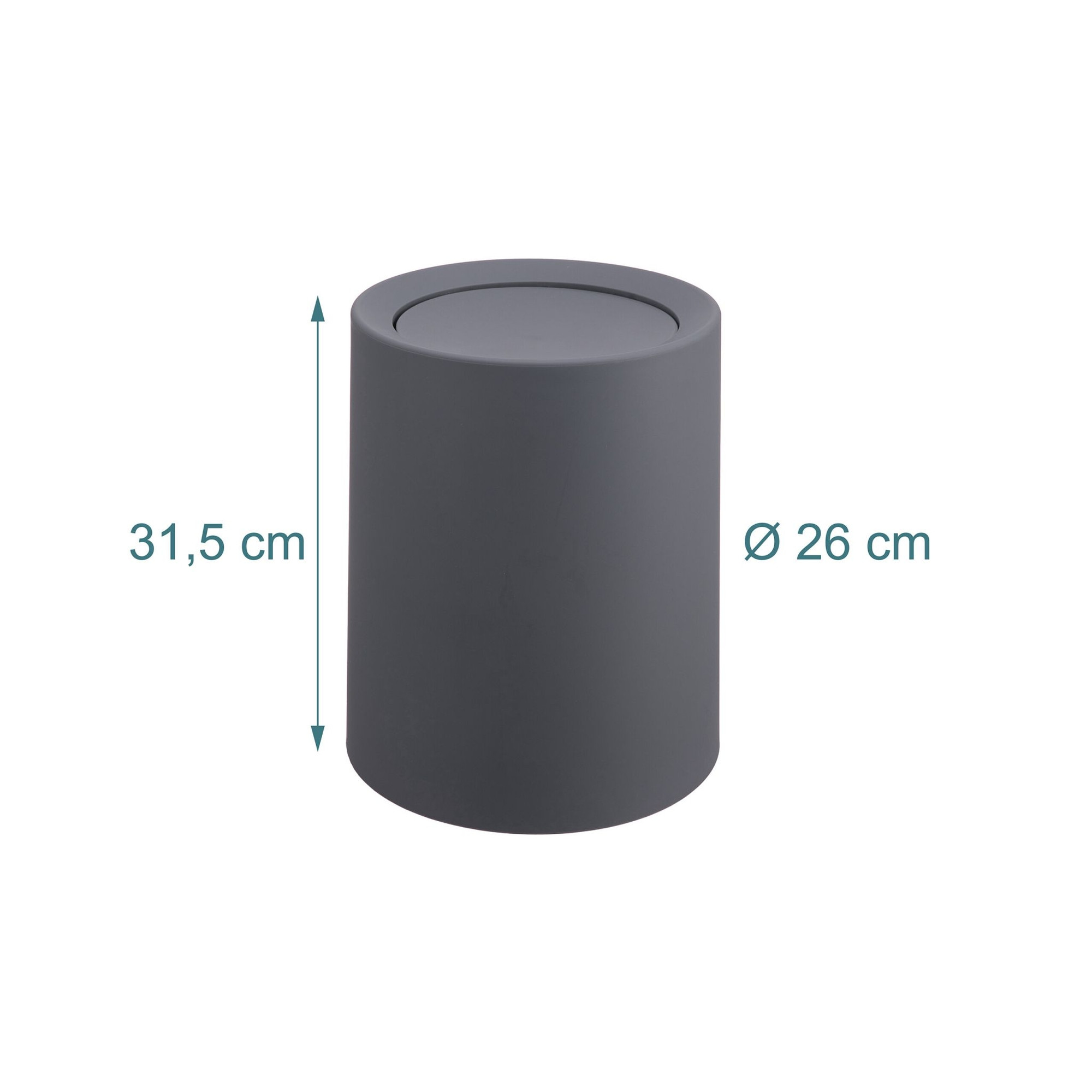13L Swing-Lid Plastic Bin – Bathroom/Kitchen Use