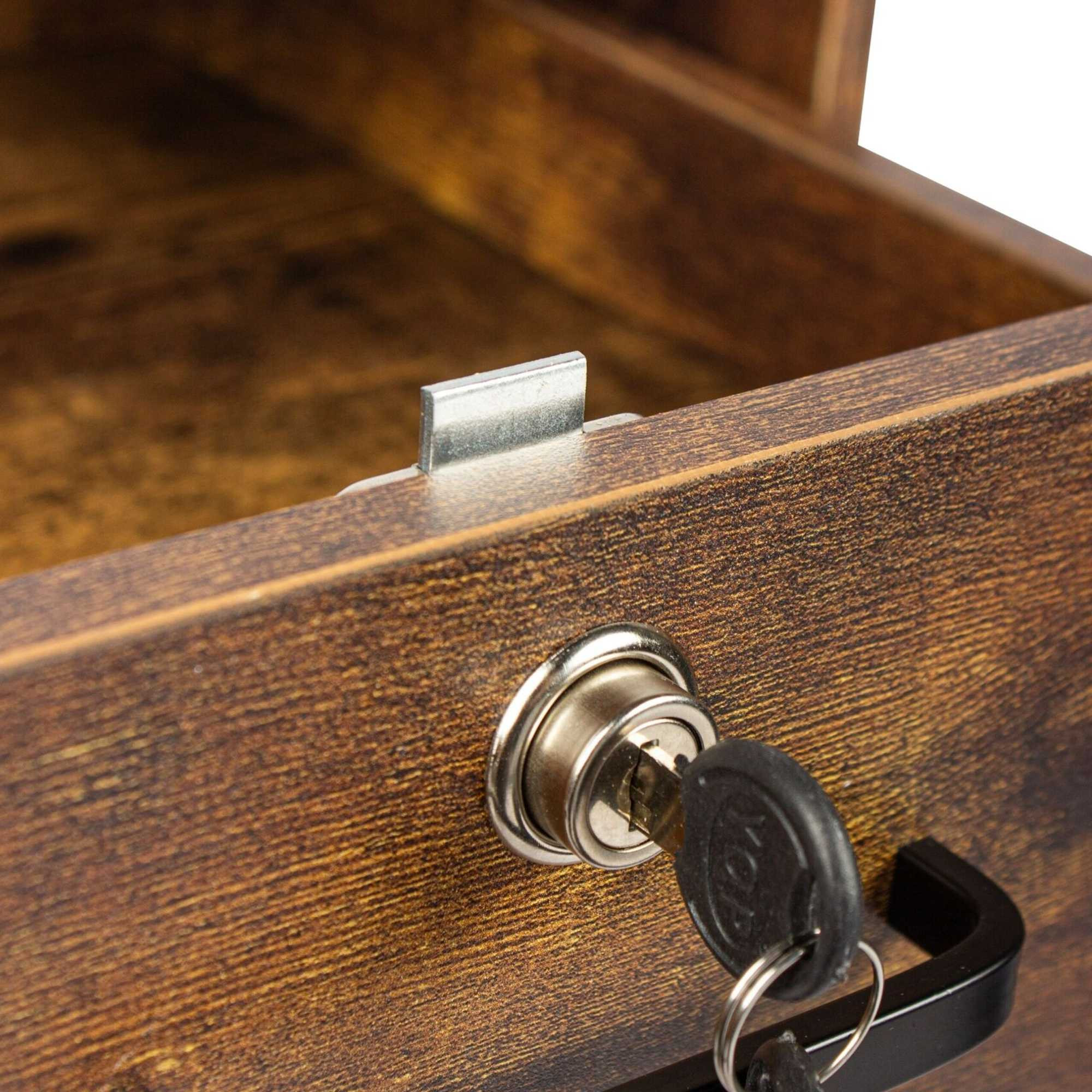 Caisson de bureau mobile verrouillable avec tiroir et compartiment