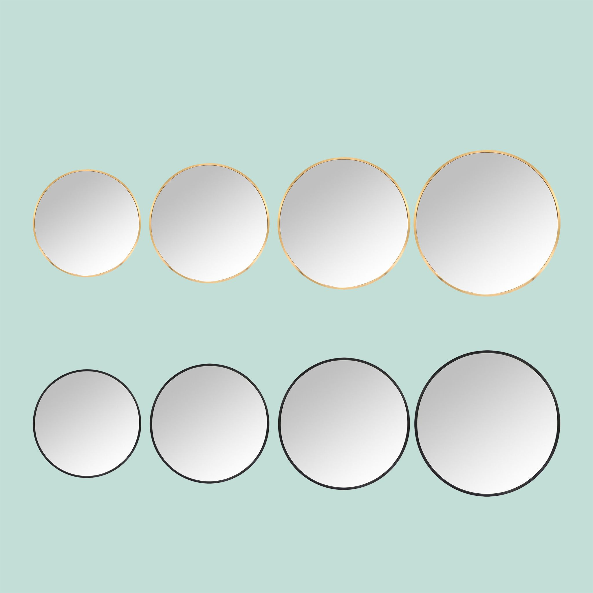Round Wall Mirror – Metal Frame, Decorative, Versatile