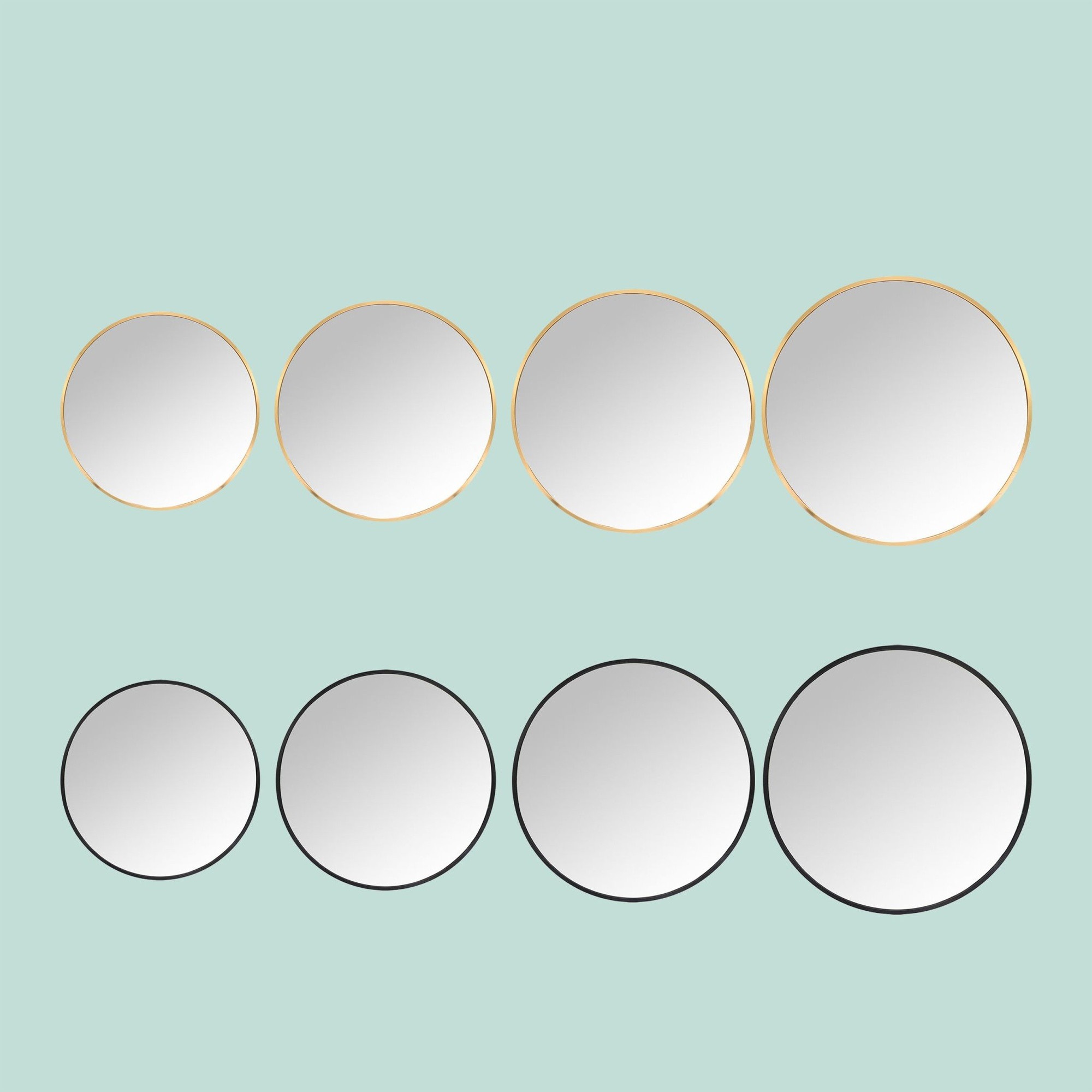 Round Wall Mirror with Metal Frame – Decorative & Functional