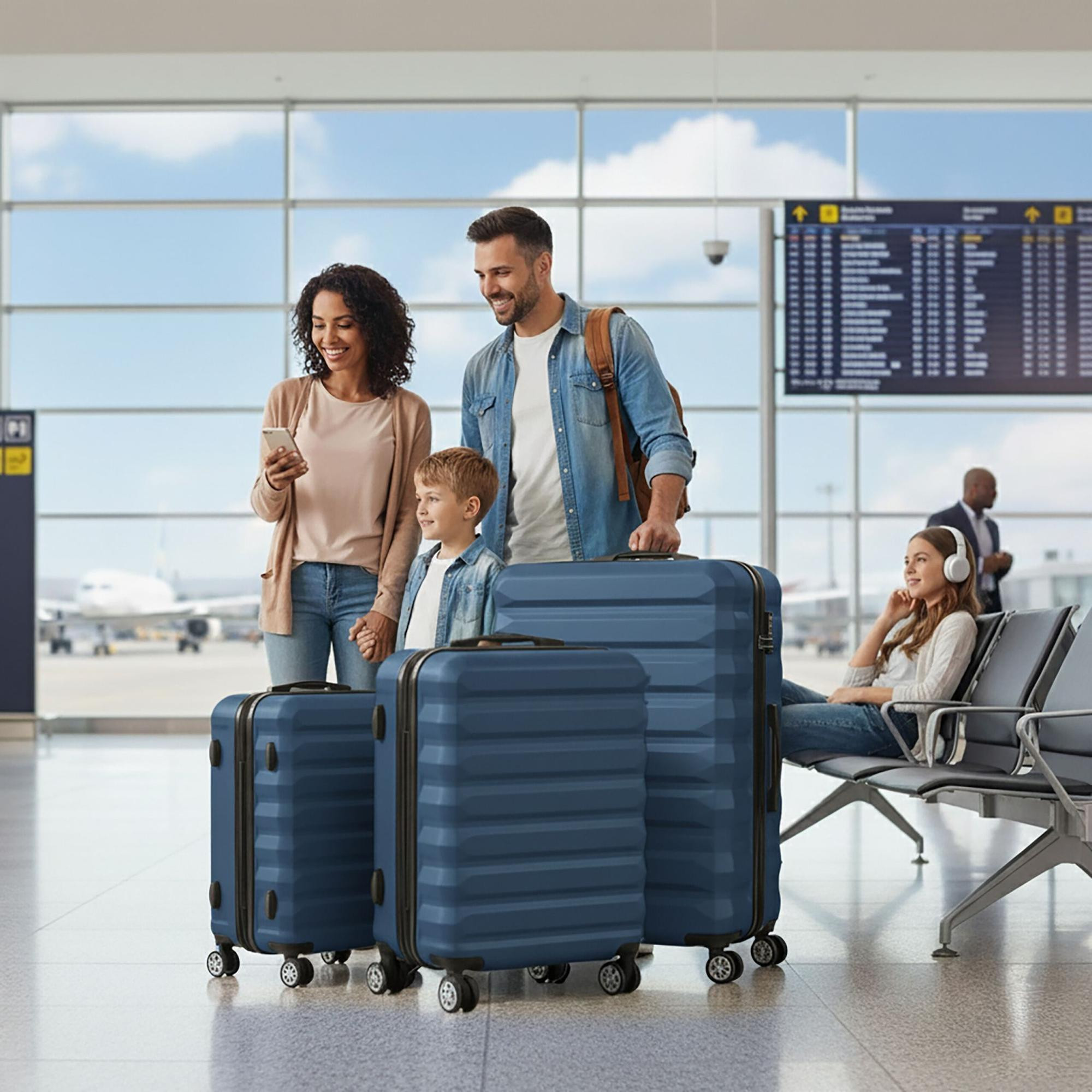 Ensemble de 3 valises rigides à roulettes