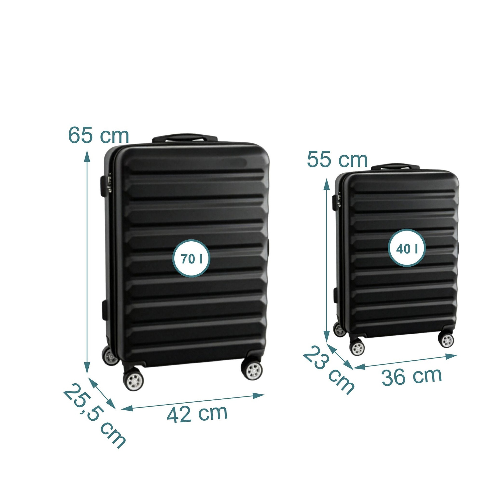 2-Piece Hard-Shell Luggage Set with Wheels