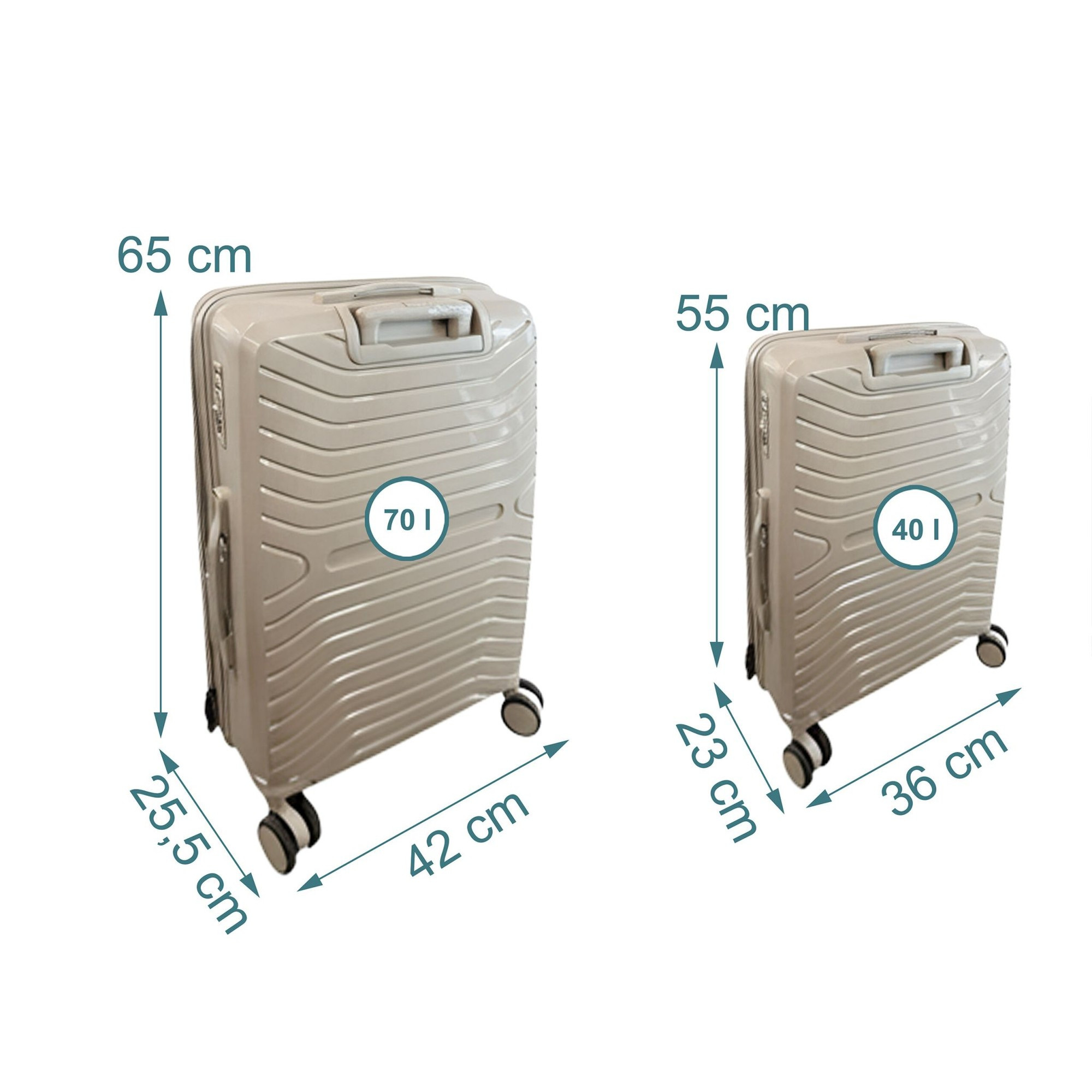 Ensemble de 2 valises rigides avec serrure TSA