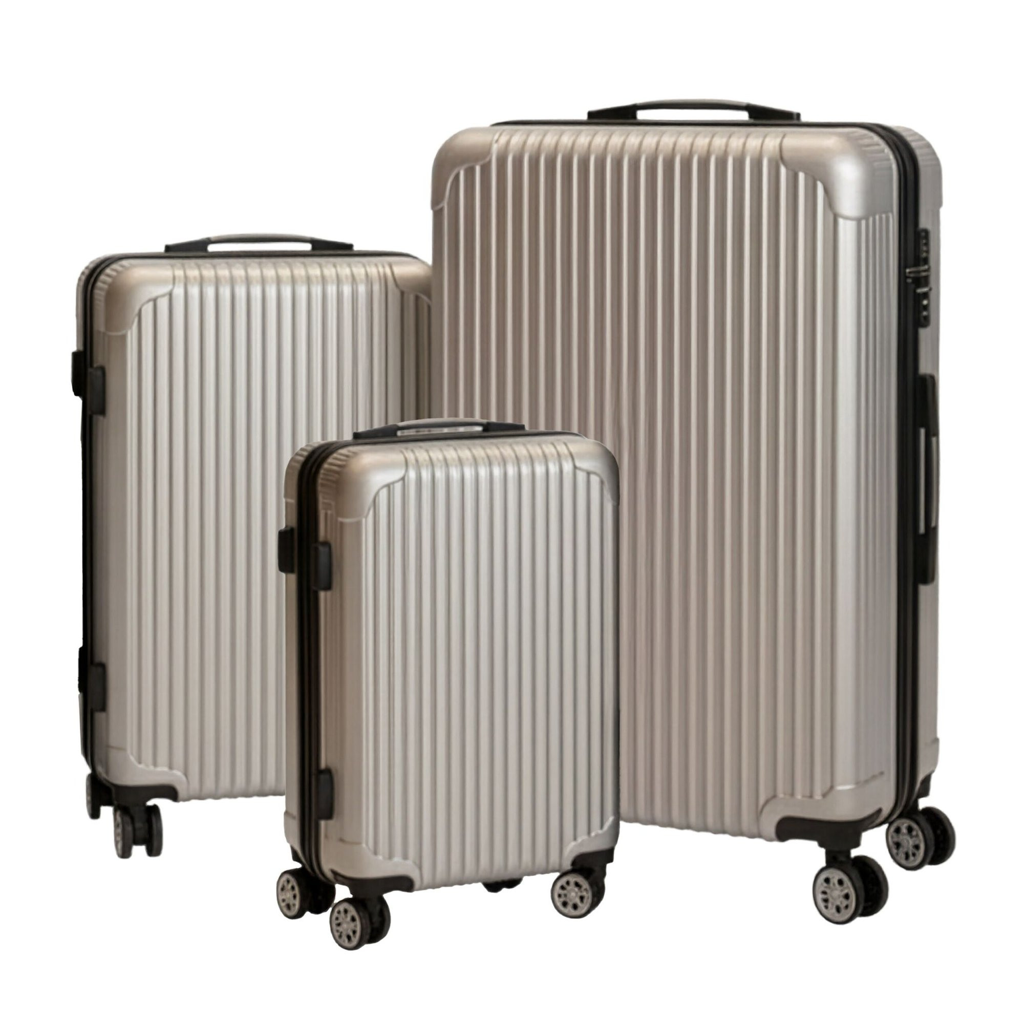 Ensemble de 3 valises rigides à roulettes multidirectionnelles