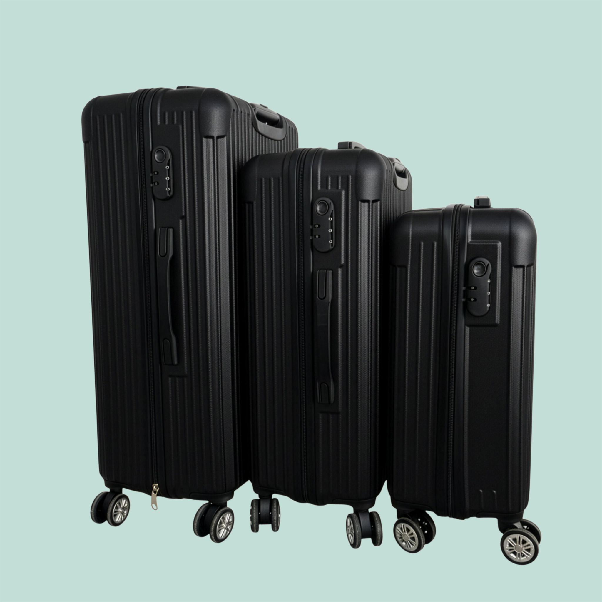 Ensemble de 3 valises rigides à roulettes multidirectionnelles