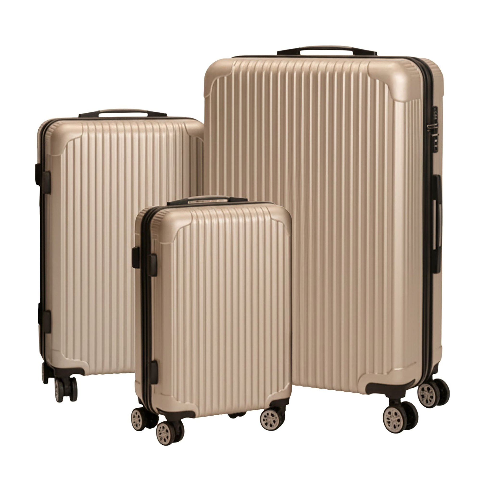 Ensemble de 3 valises rigides à roulettes multidirectionnelles