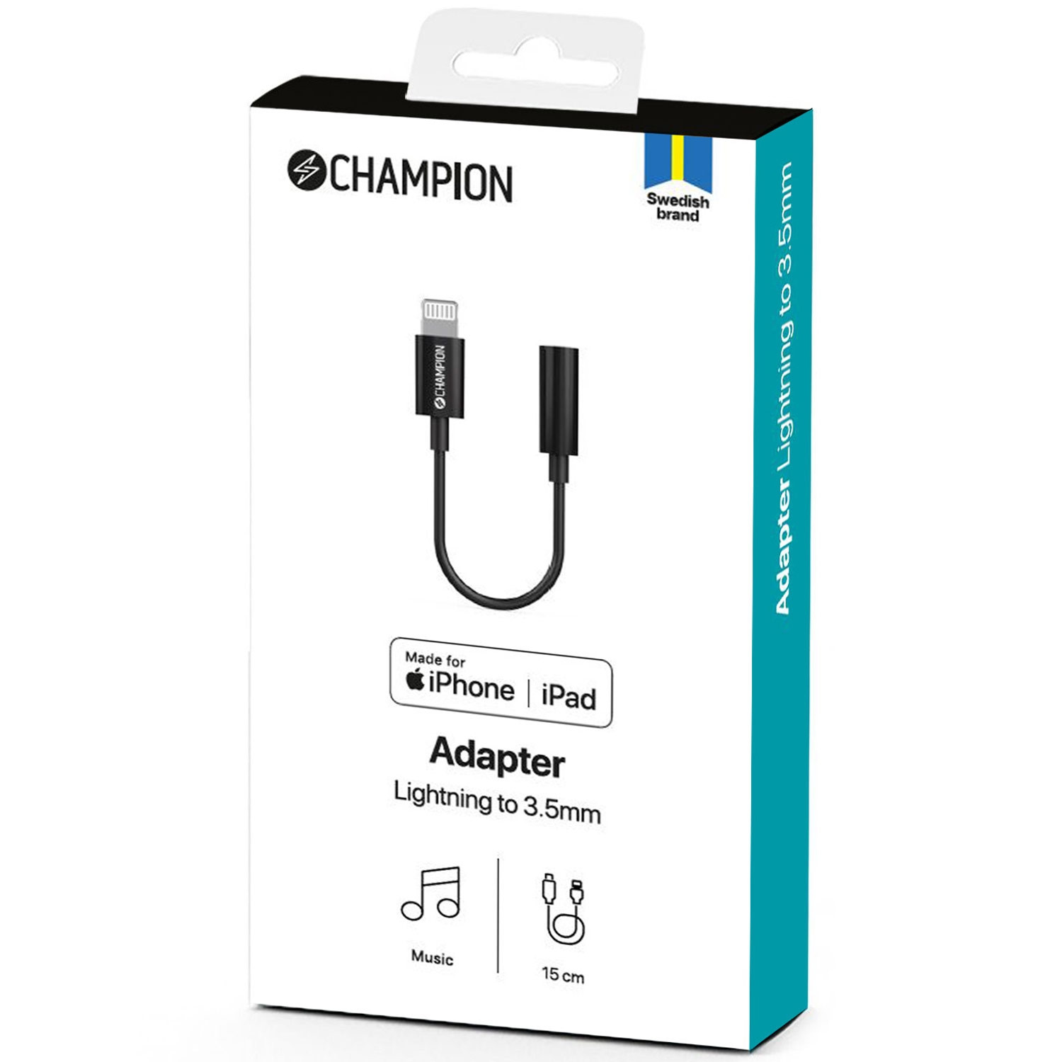 Adapter Lightning do 3,5 mm, czarny