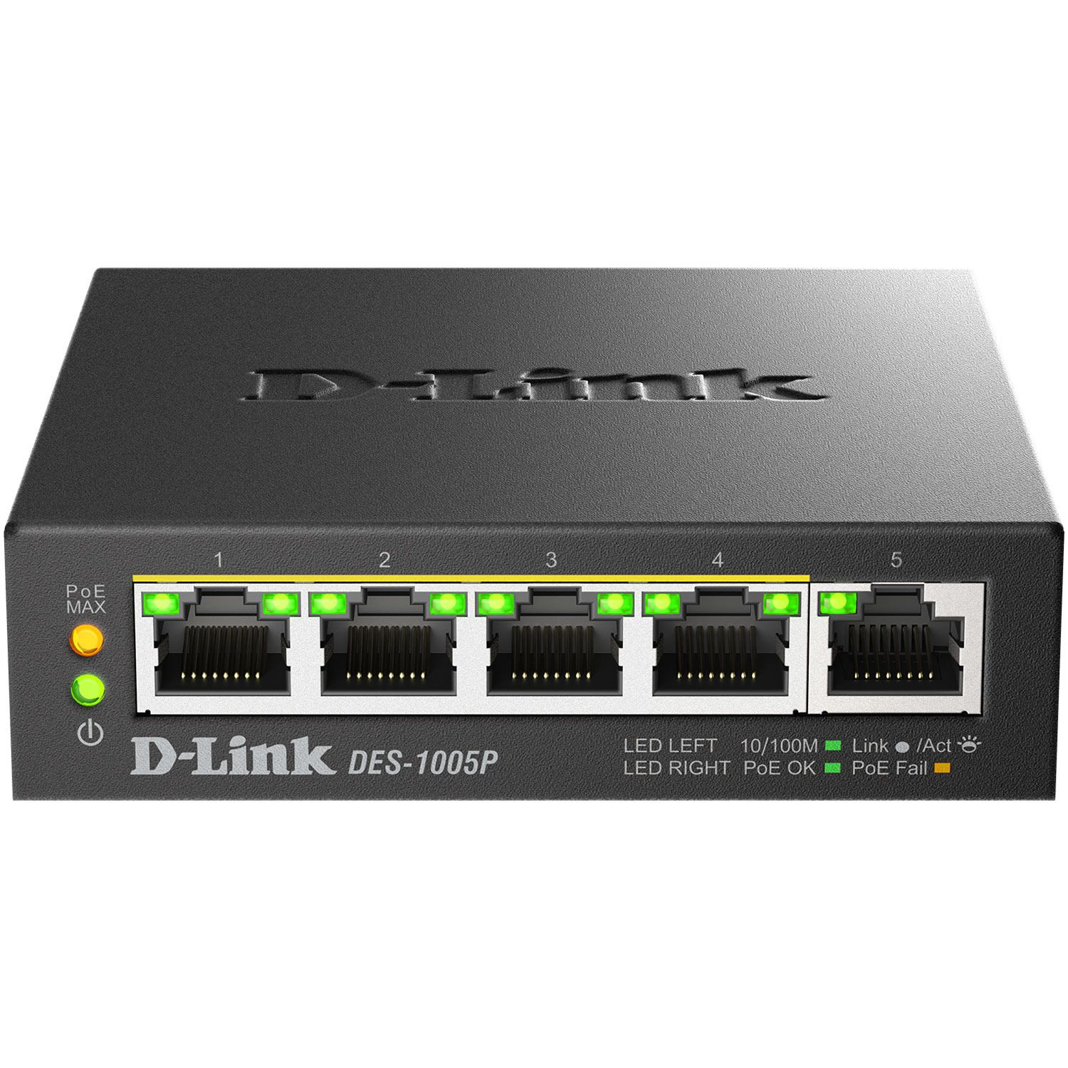 5-Port Fast Ethernet PoE+ Network Switch