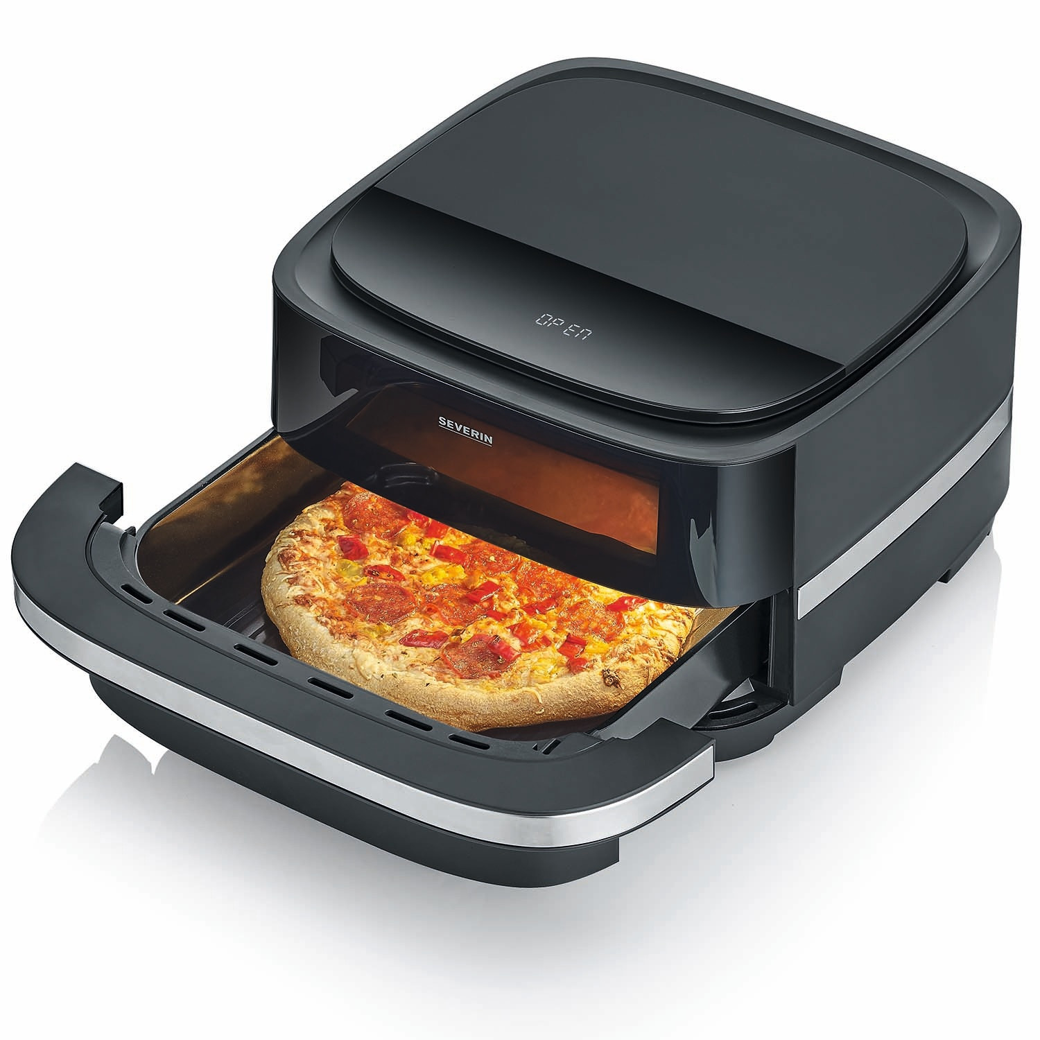Freidora de aire de 4 l, función pizza, cocción sin aceite