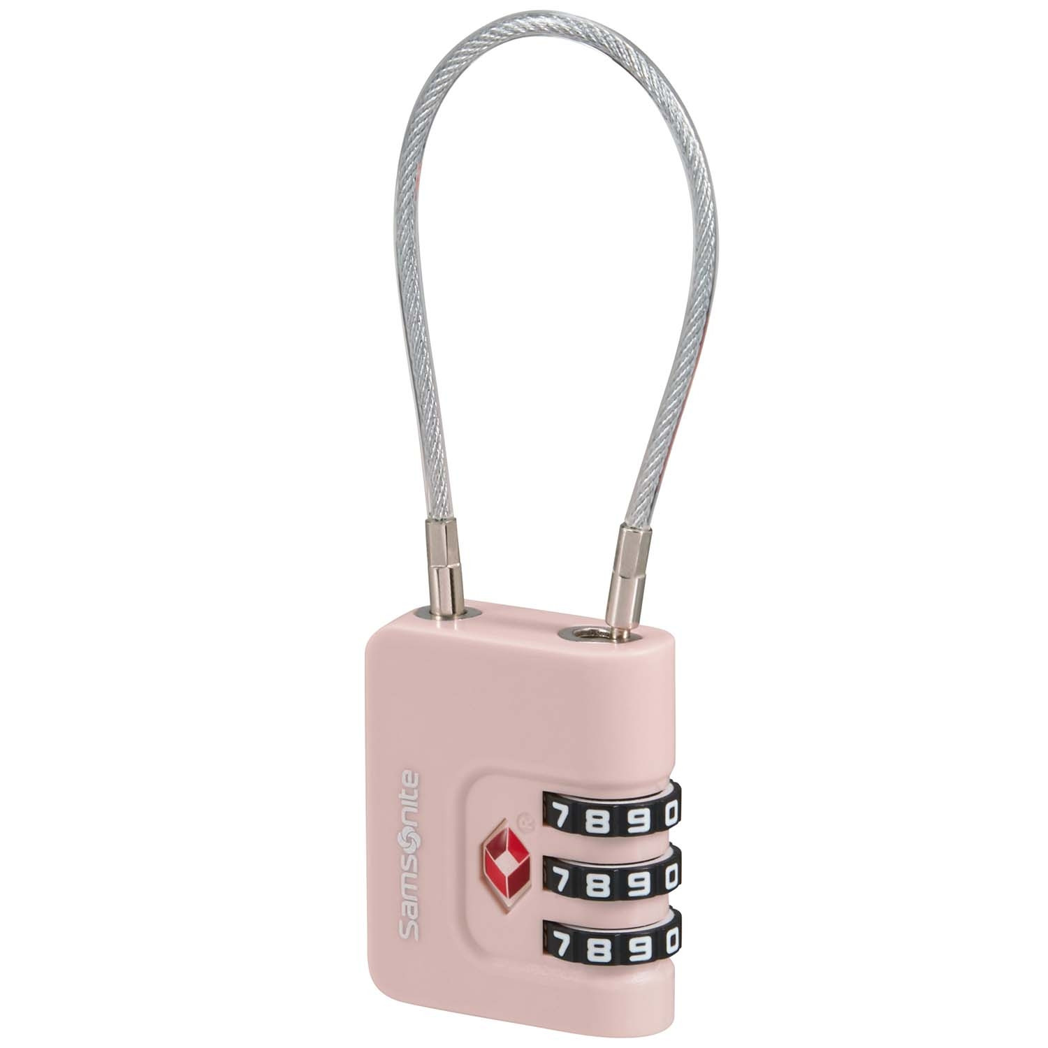 Candado de cable TSA, combinación de 3 dígitos, color rosa