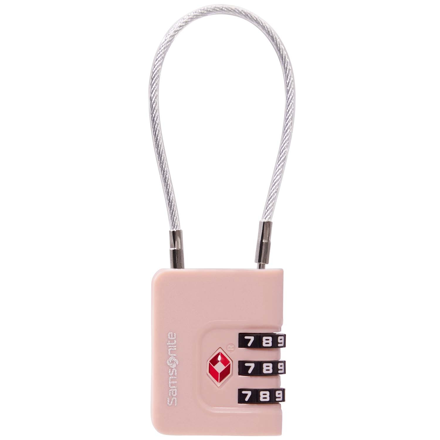 Candado de cable TSA, combinación de 3 dígitos, color rosa