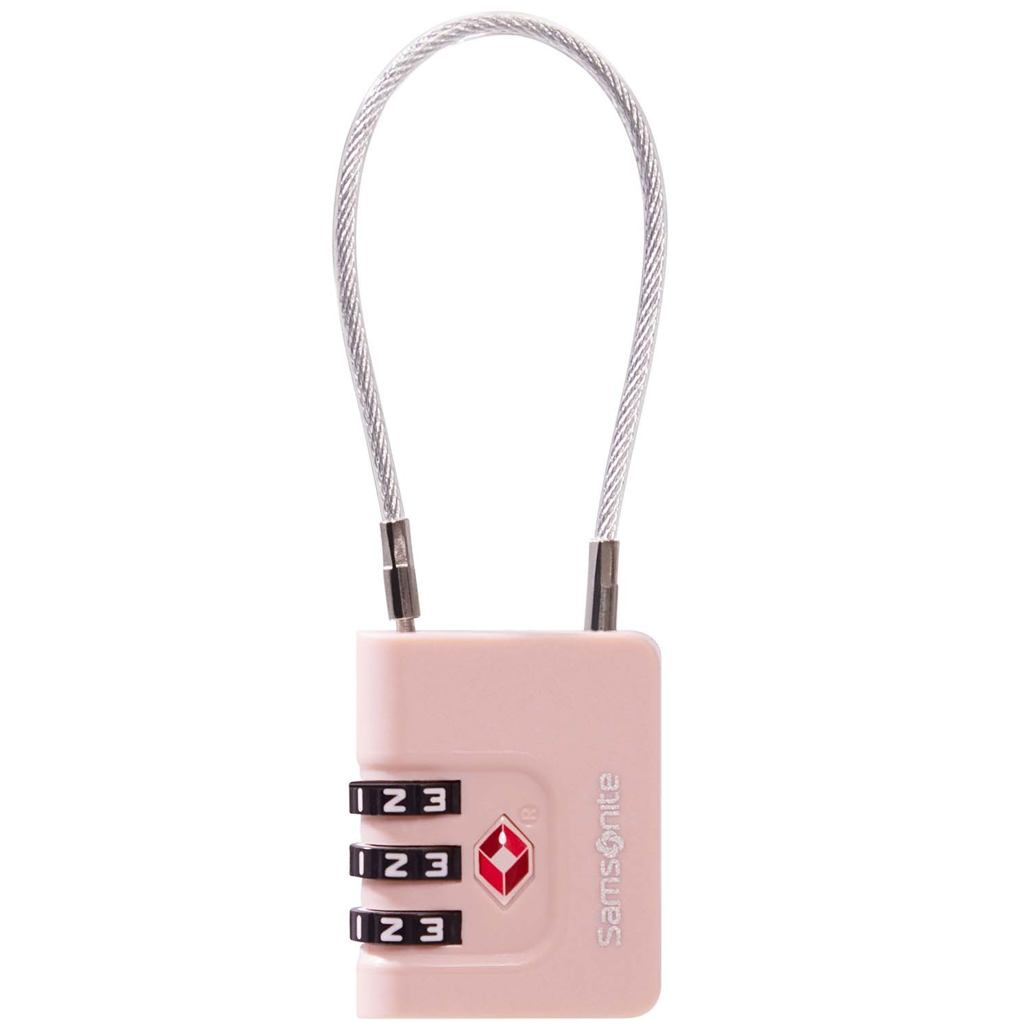 Candado de cable TSA, combinación de 3 dígitos, color rosa
