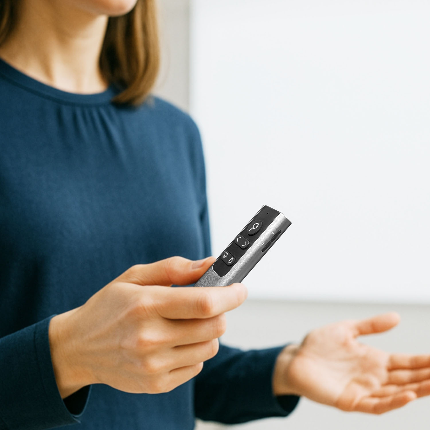 Presentatore wireless con puntatore laser, alluminio