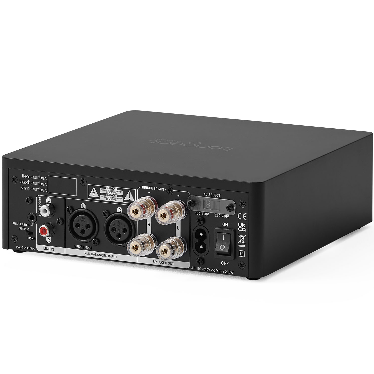 Amplificateur de puissance, noir, format compact