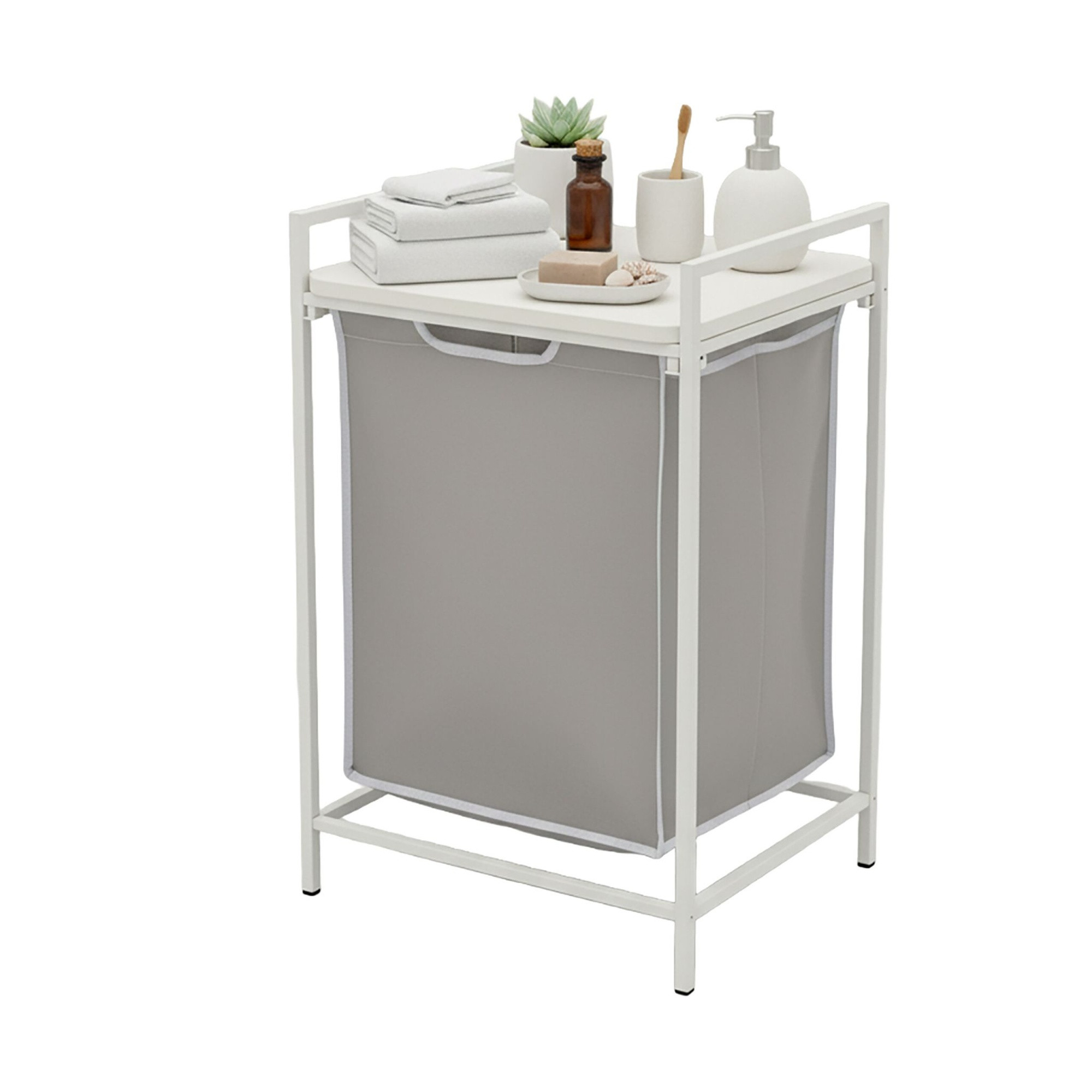 Laundry Hamper with Shelf and Removable Liner