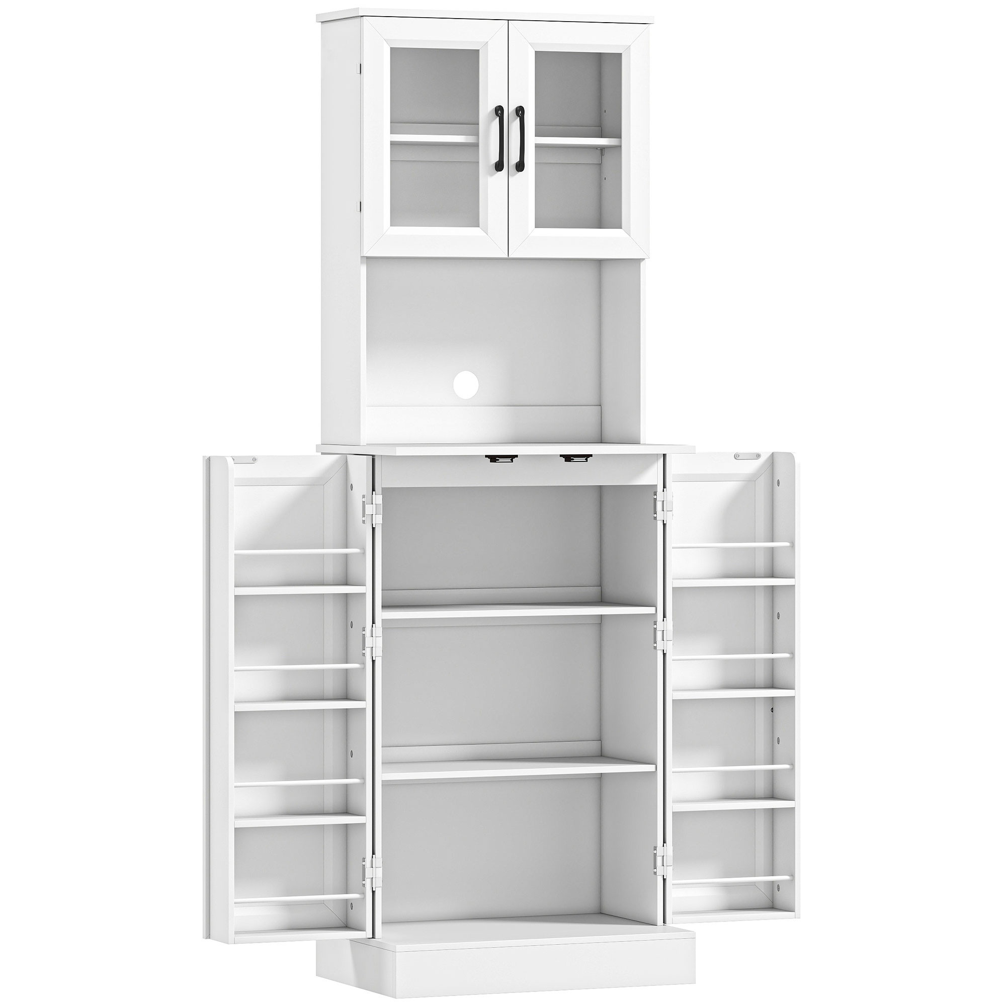 Adjustable Kitchen Cabinet, MDF, Acrylic Doors, White