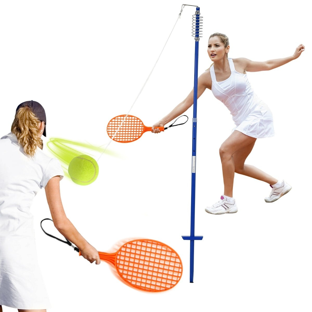 Draagbare, verstelbare tetherballset met rackets