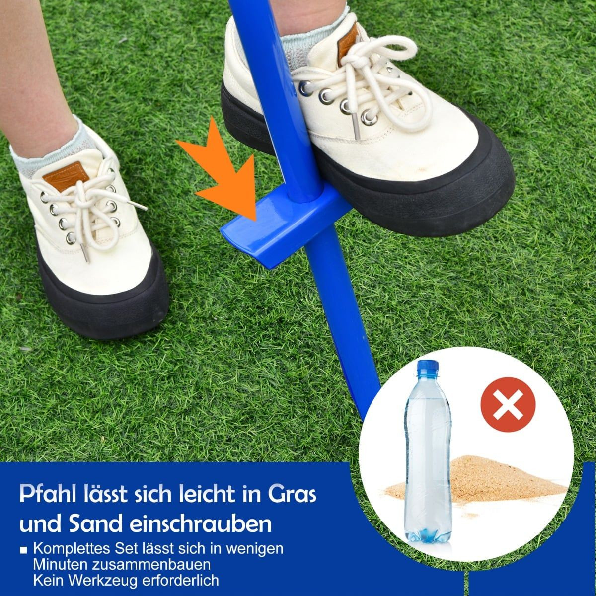 Draagbare, verstelbare tetherballset met rackets