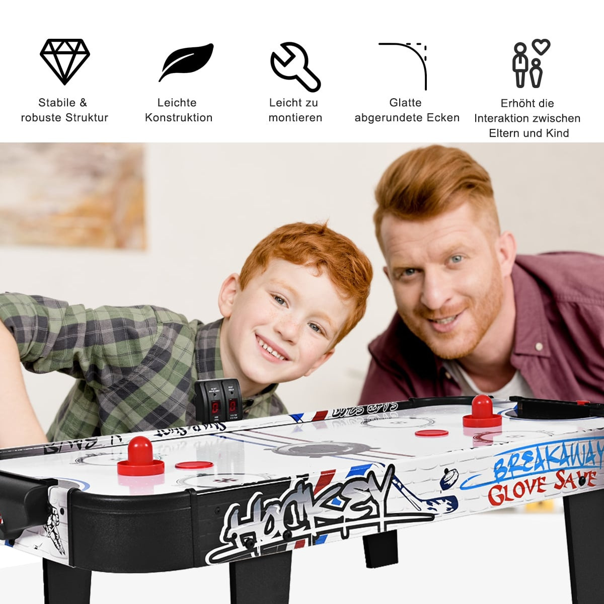 Mesa de mini air hockey de 42 polegadas com placar de LED