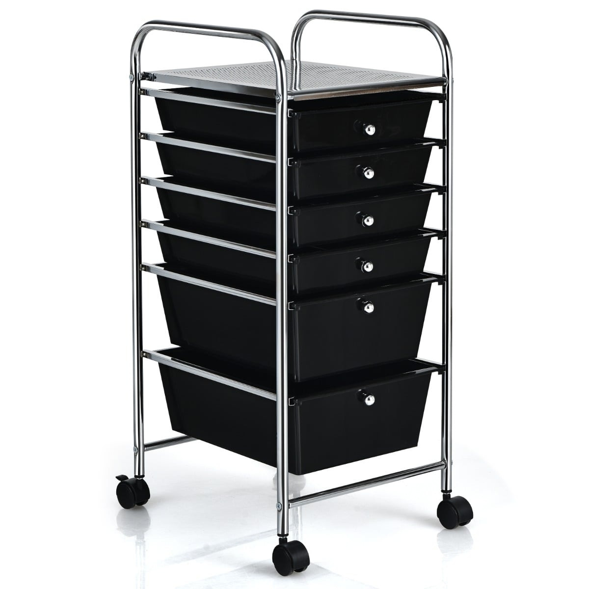 Mobile Storage Cart with 6 Stackable Drawers, Metal Frame