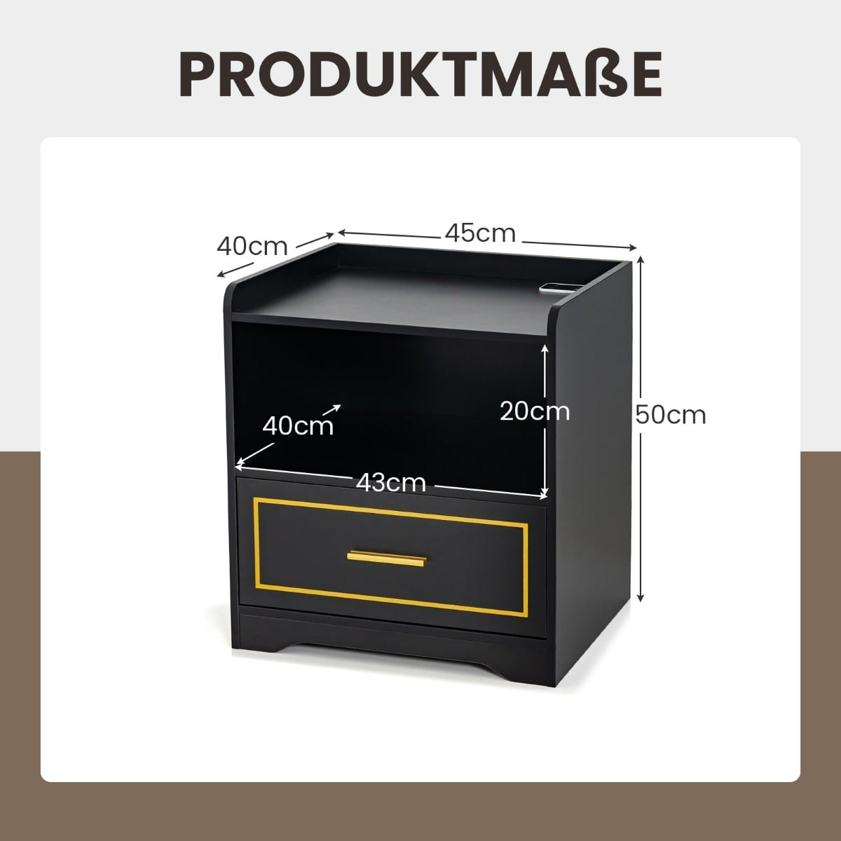 Set comodino a LED da 2 pezzi con ricarica USB e Type-C