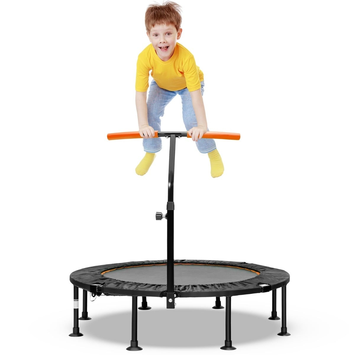 Adjustable Handle Mini Trampoline, Foldable, 117cm, Orange