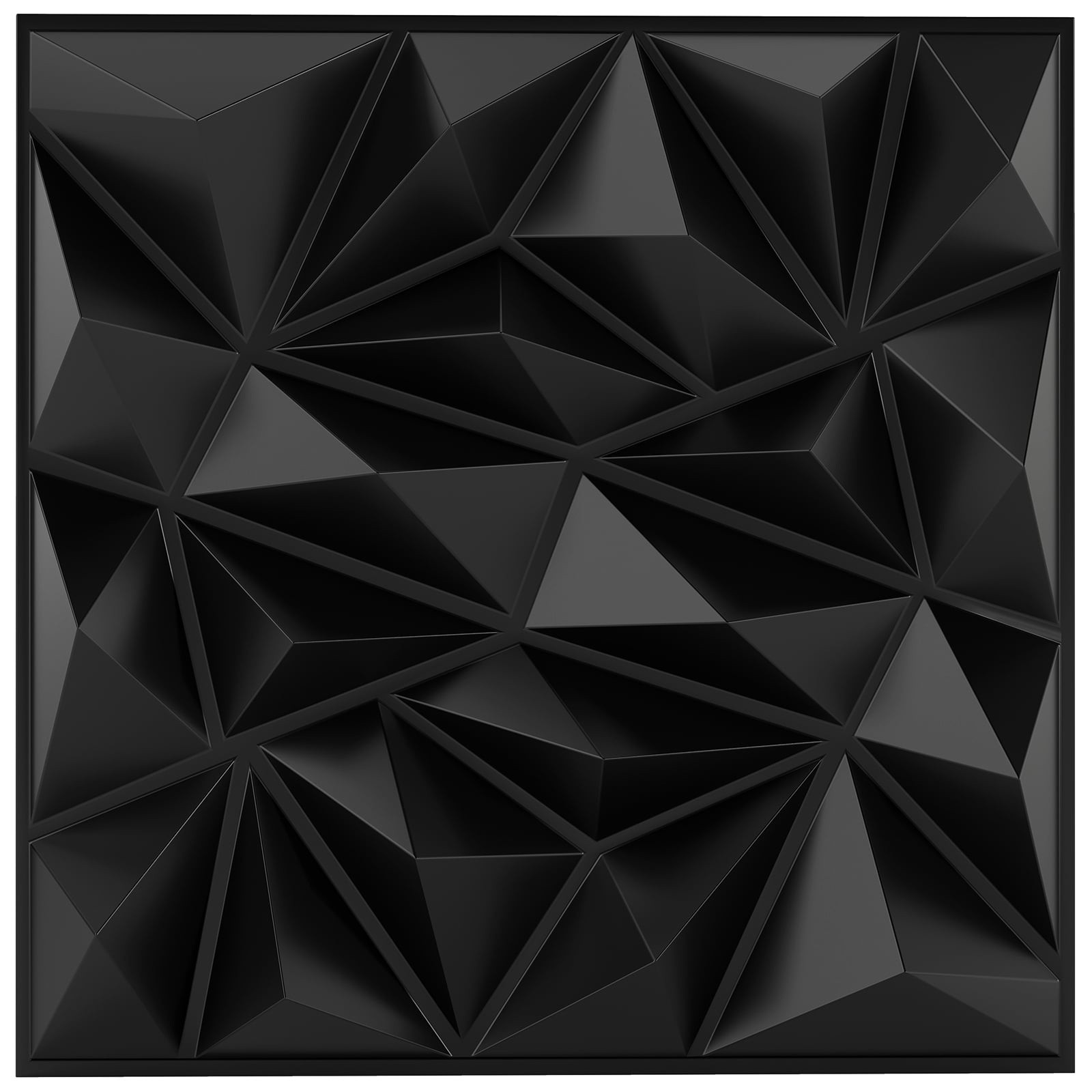 3D Wall Panels, Diamond Pattern, Black, 10m² Coverage