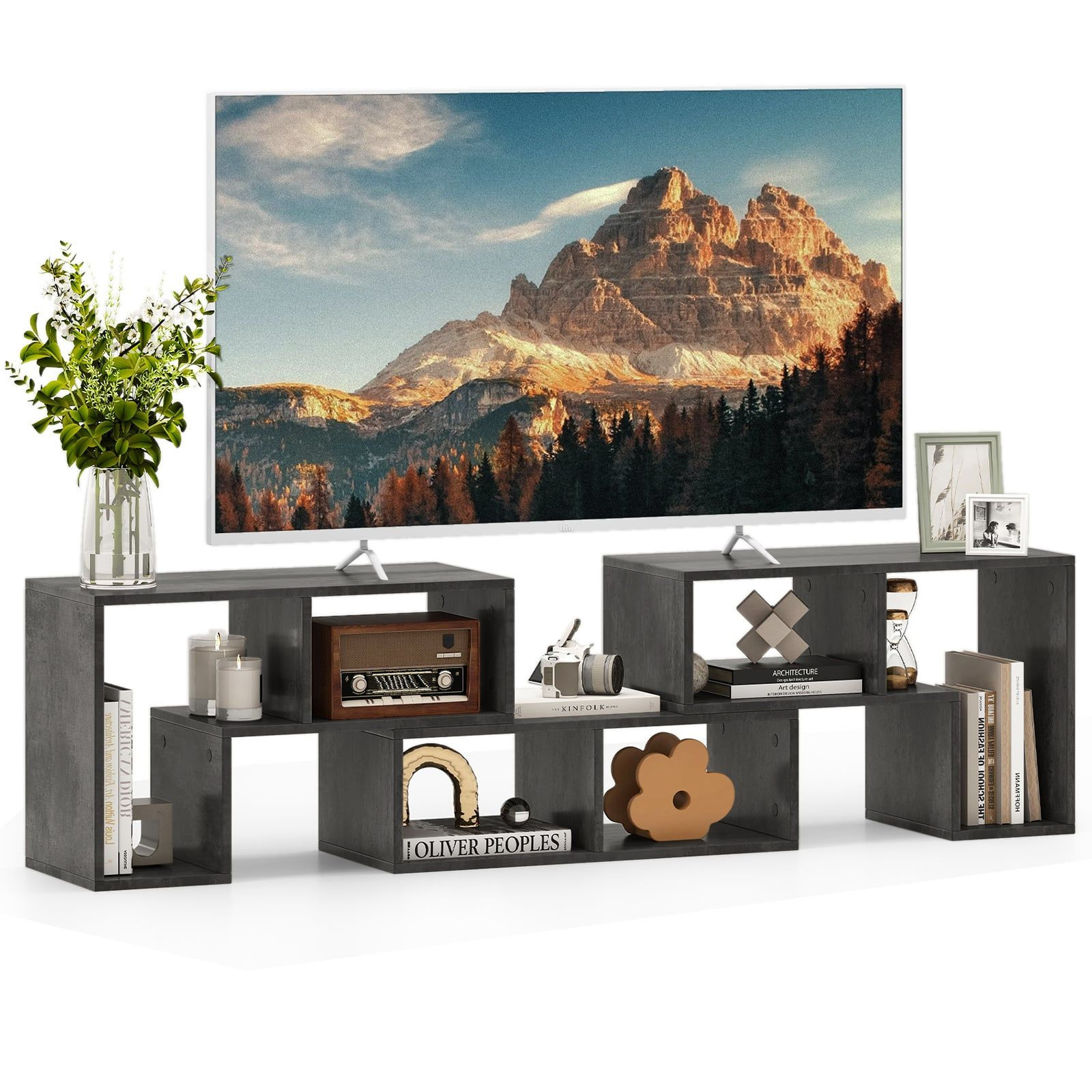Suporte modular de madeira para TV, 3 peças, compatível com TVs de ...