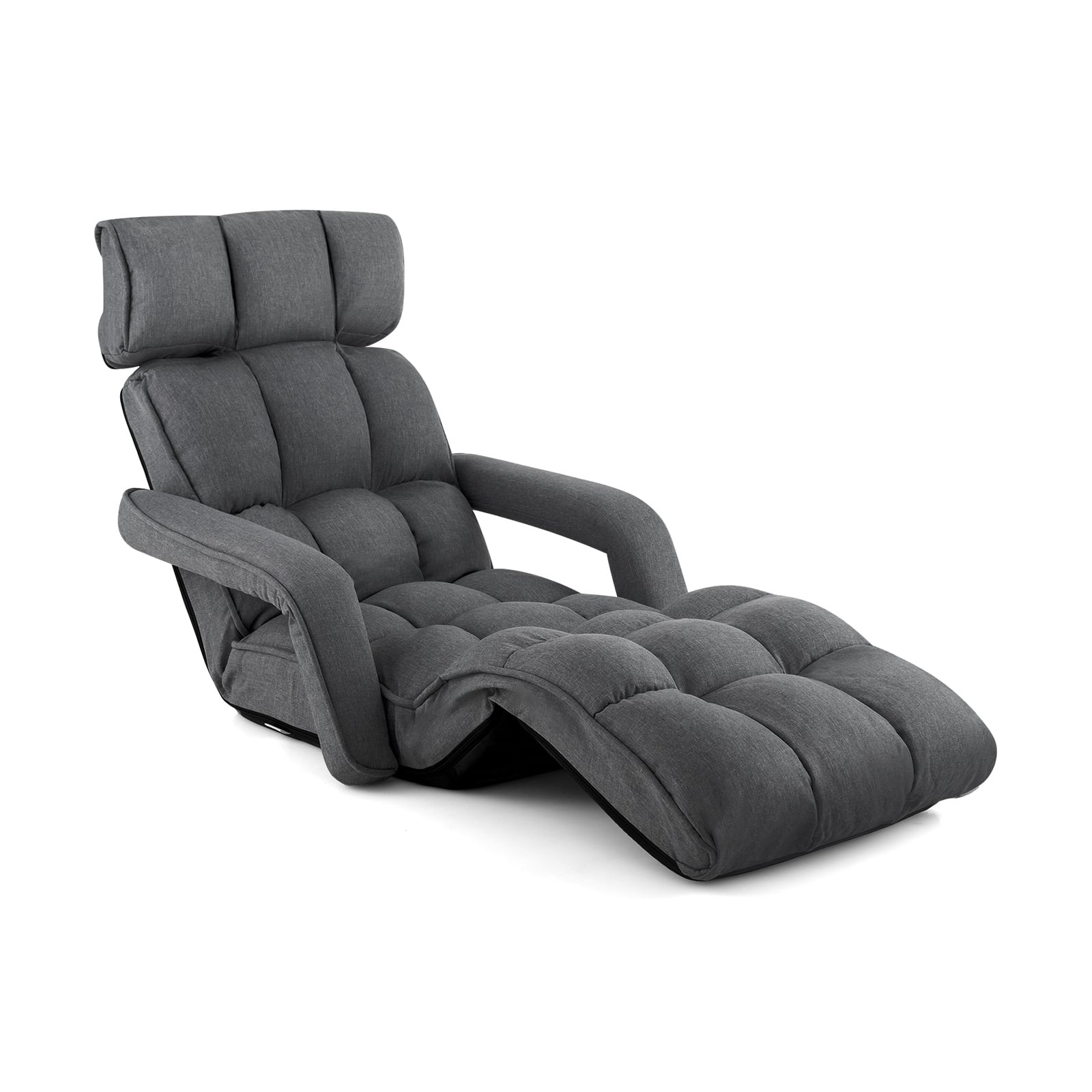Sofá cama plegable ajustable, gris oscuro, 6 posiciones