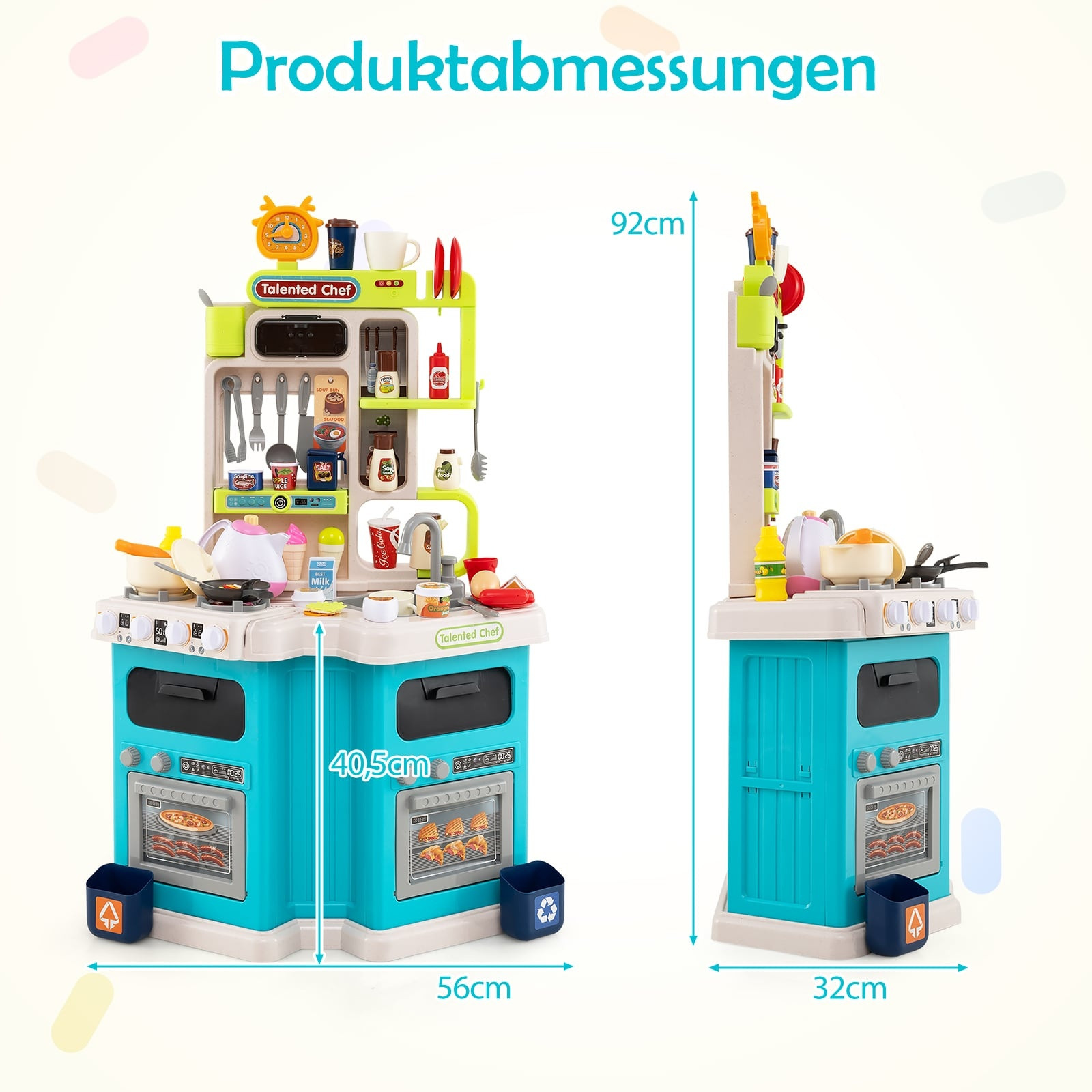 Cucina per bambini con luci e suoni, 75 pezzi