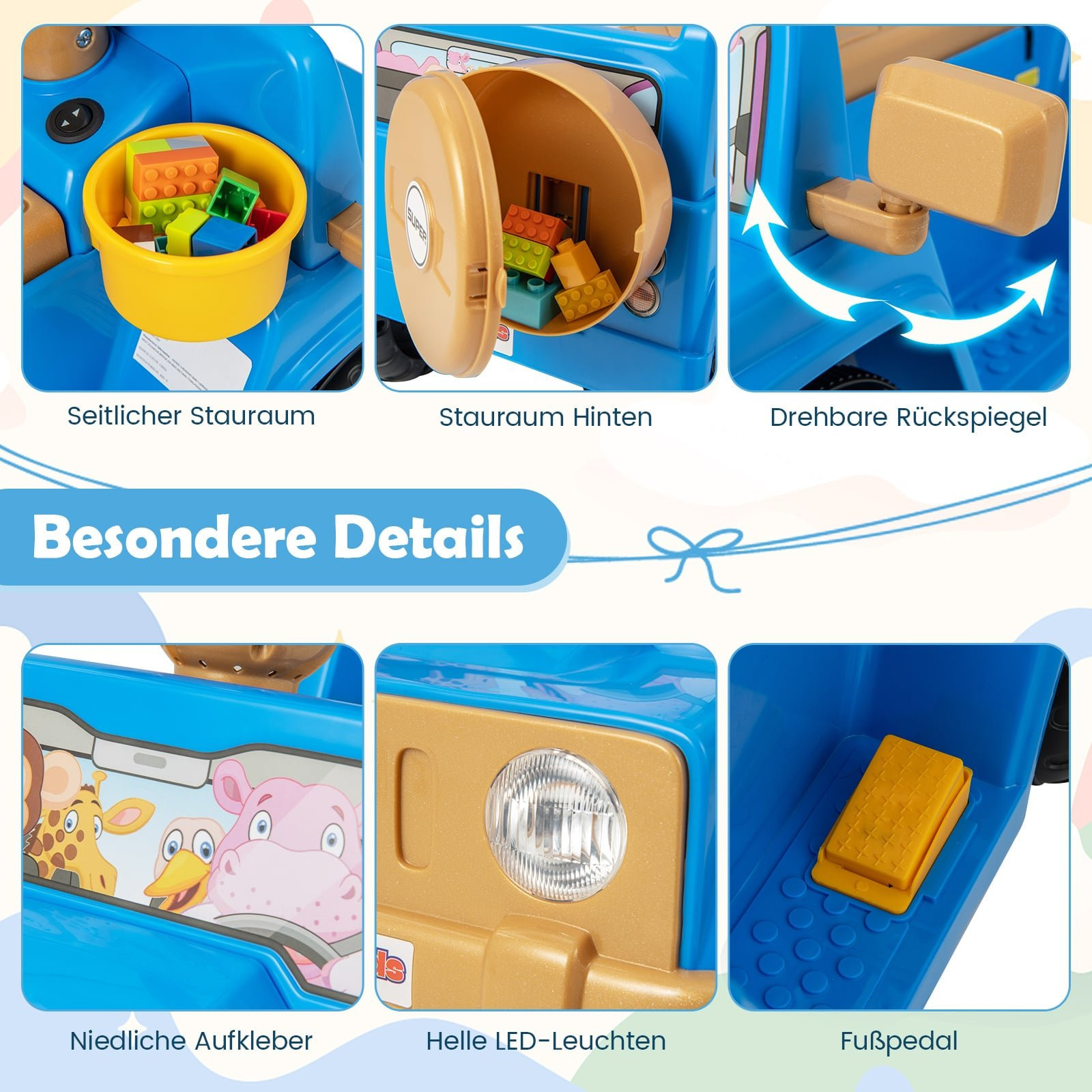 Auto per bambini 6V con effetti sonori, blu