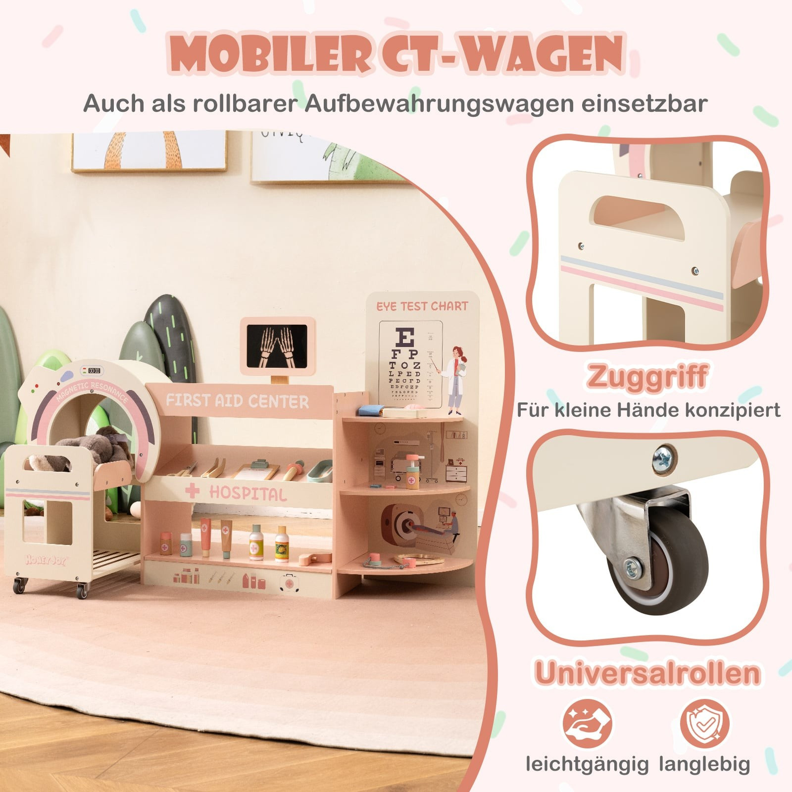 Set da gioco per bambini con dottore, tabella oculistica e scanner ...