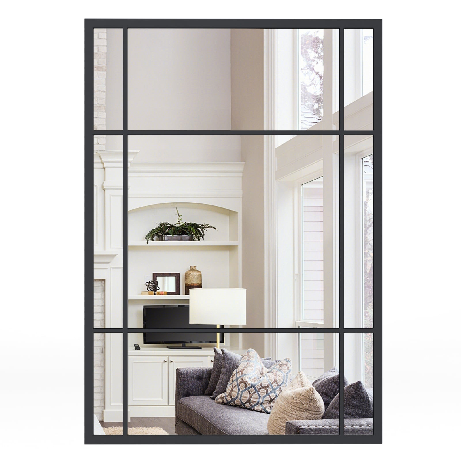 Rectangular Wall Mirror, Metal Frame, 100 x 70 cm