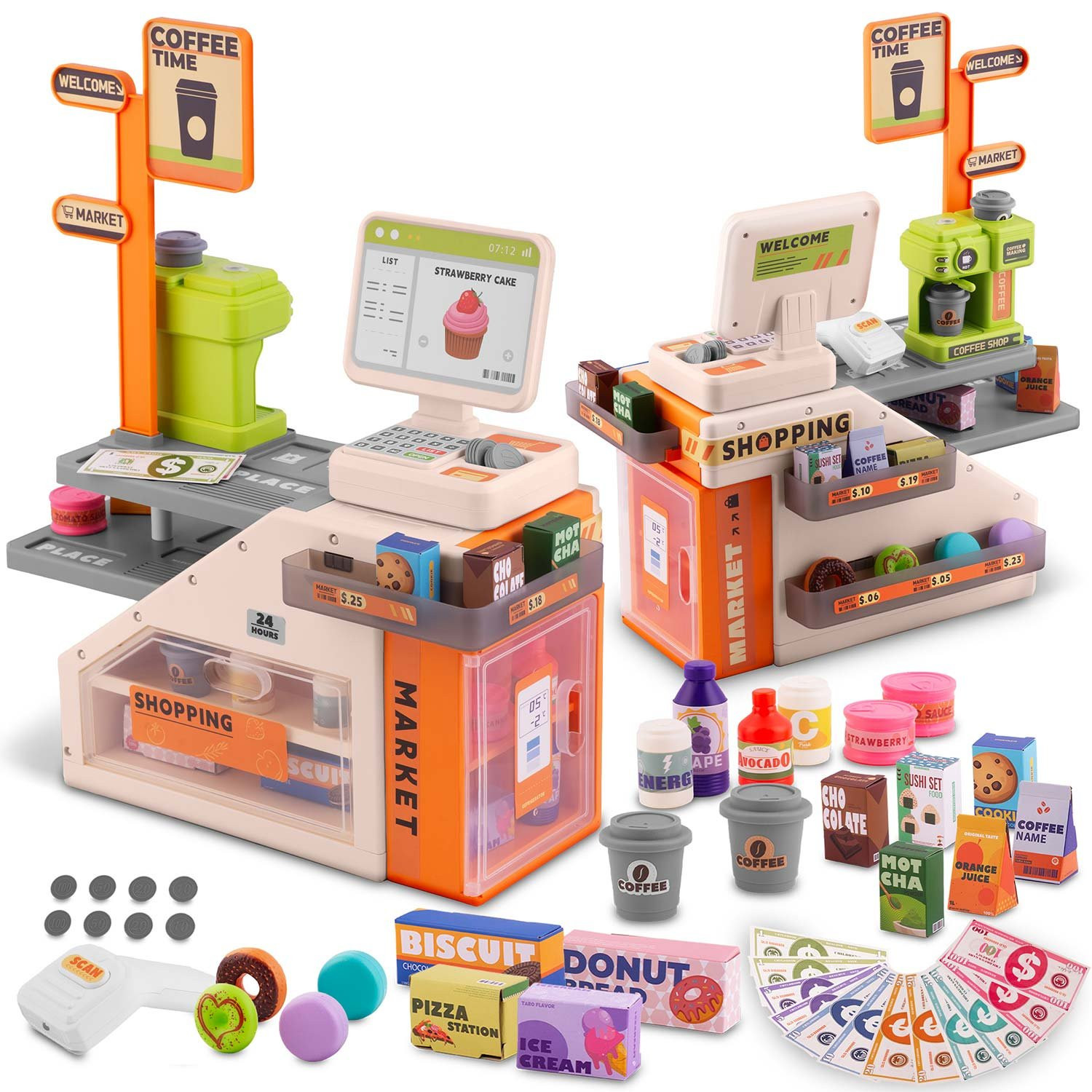 Caisse enregistreuse interactive avec accessoires